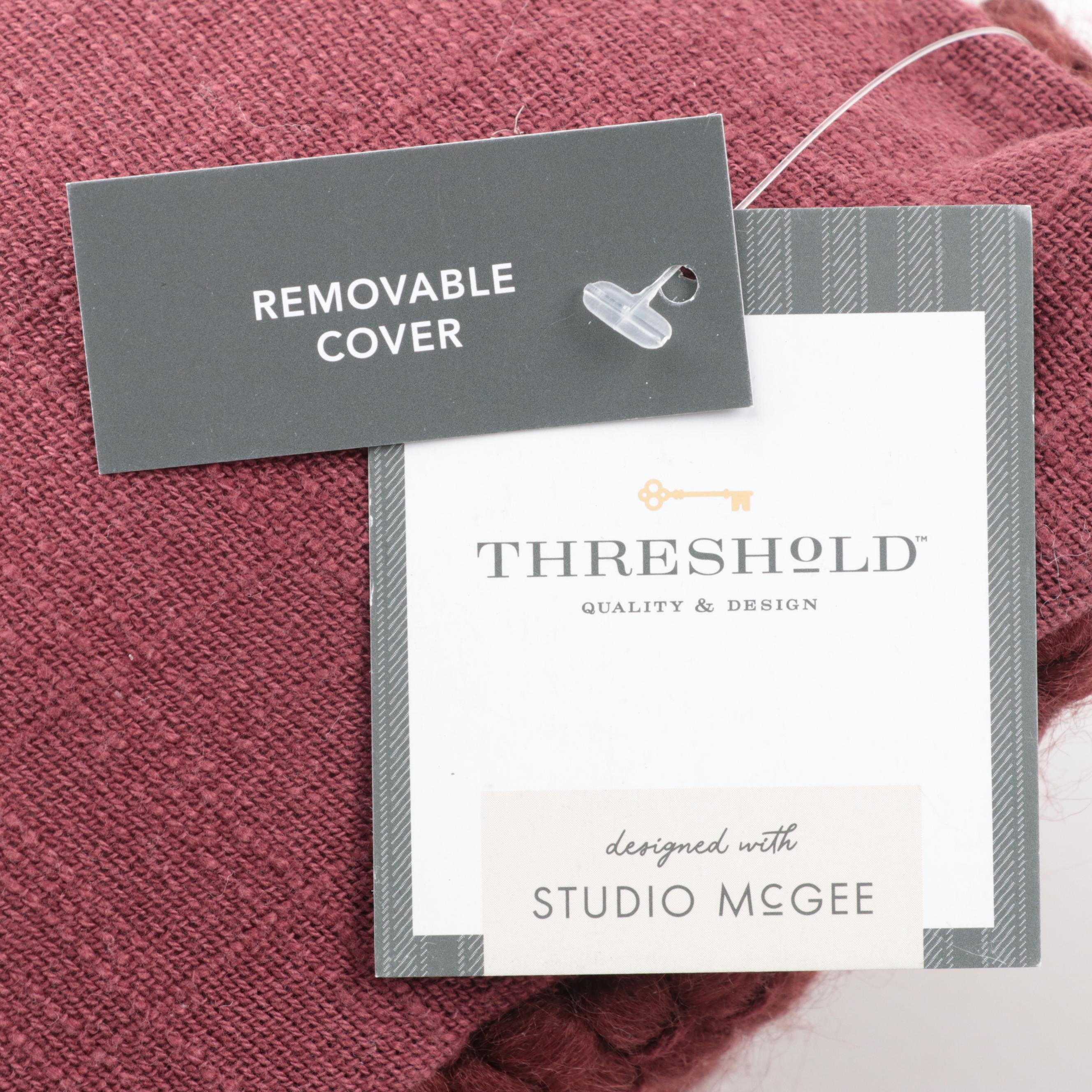 Pair of Threshold Designed with Studio McGee Woven Burgundy Throw Pillows