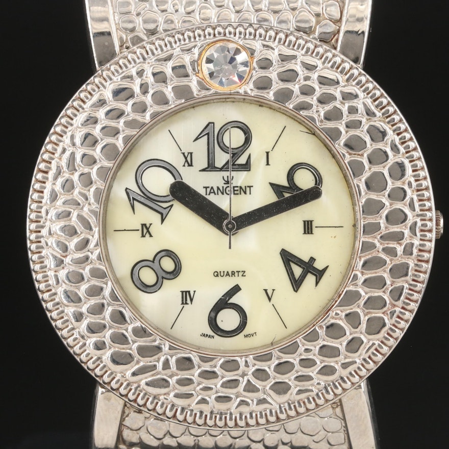 Quartz Wristwatch with Polished Steel Bracelet
