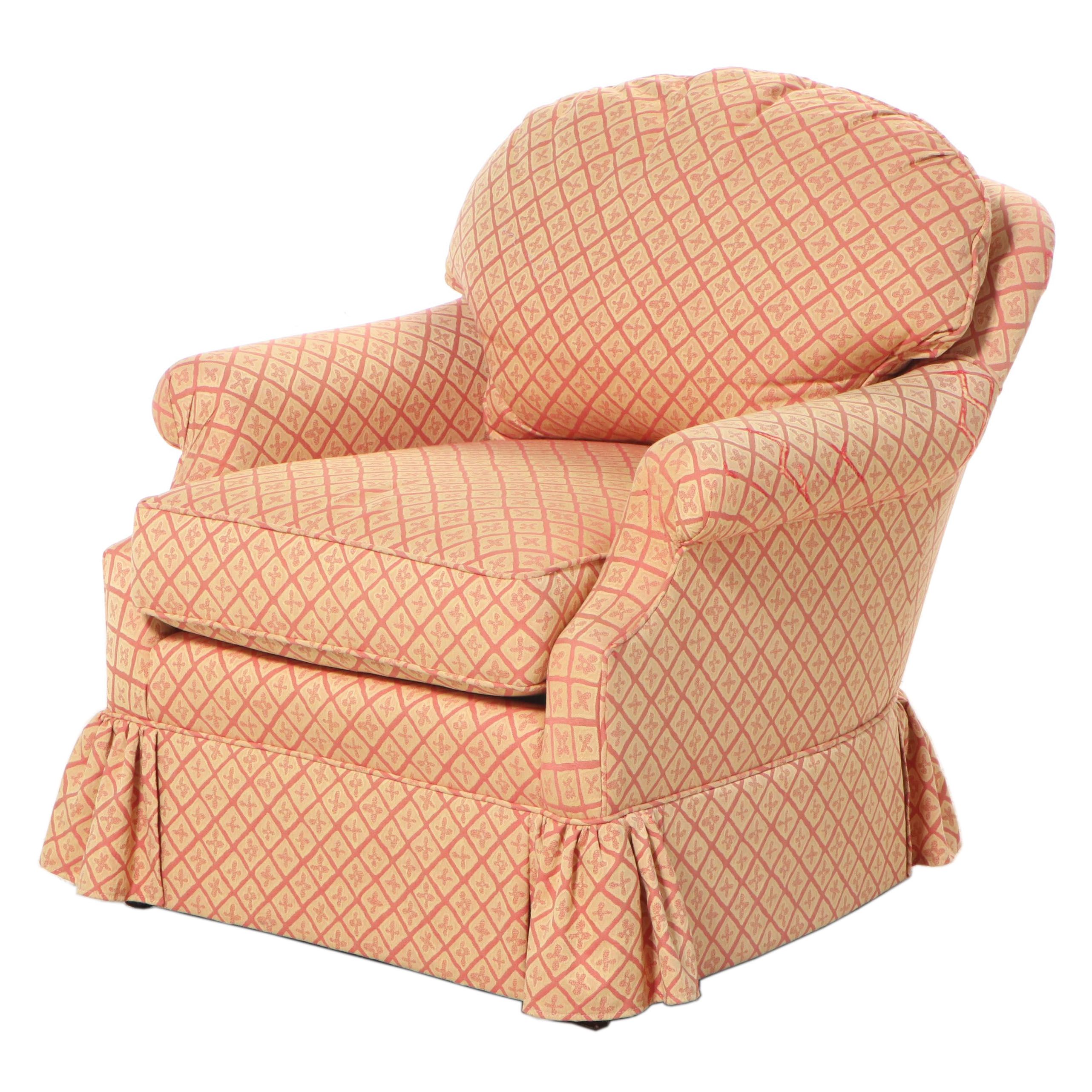 Custom-Upholstered Easy Armchair, Late 20th Century