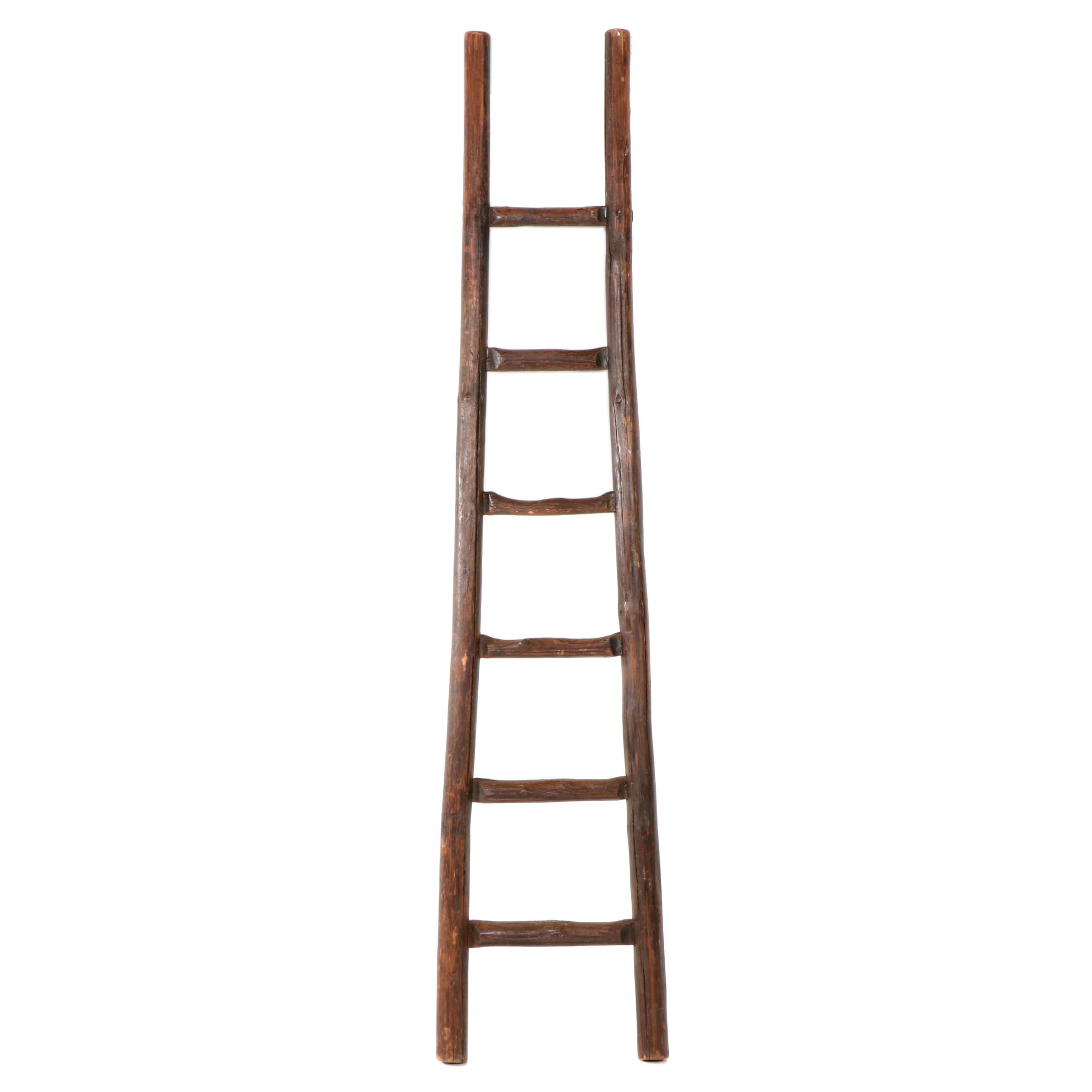 Chinese Wooden Ladder with Graduated Rungs