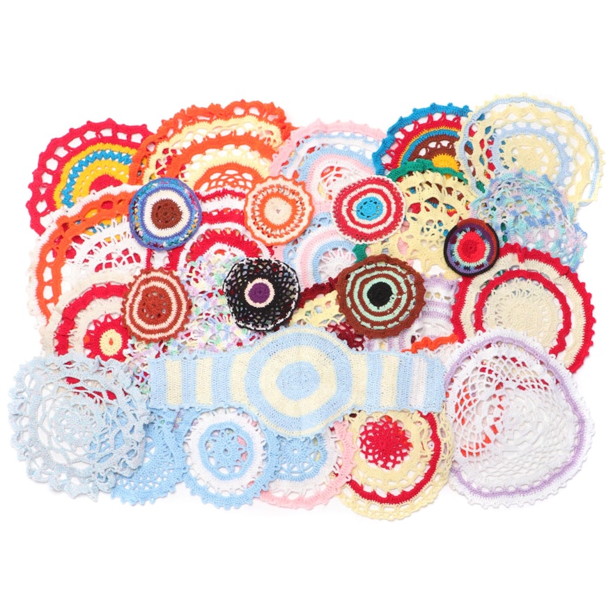 Hand Crocheted Yarn Doilies