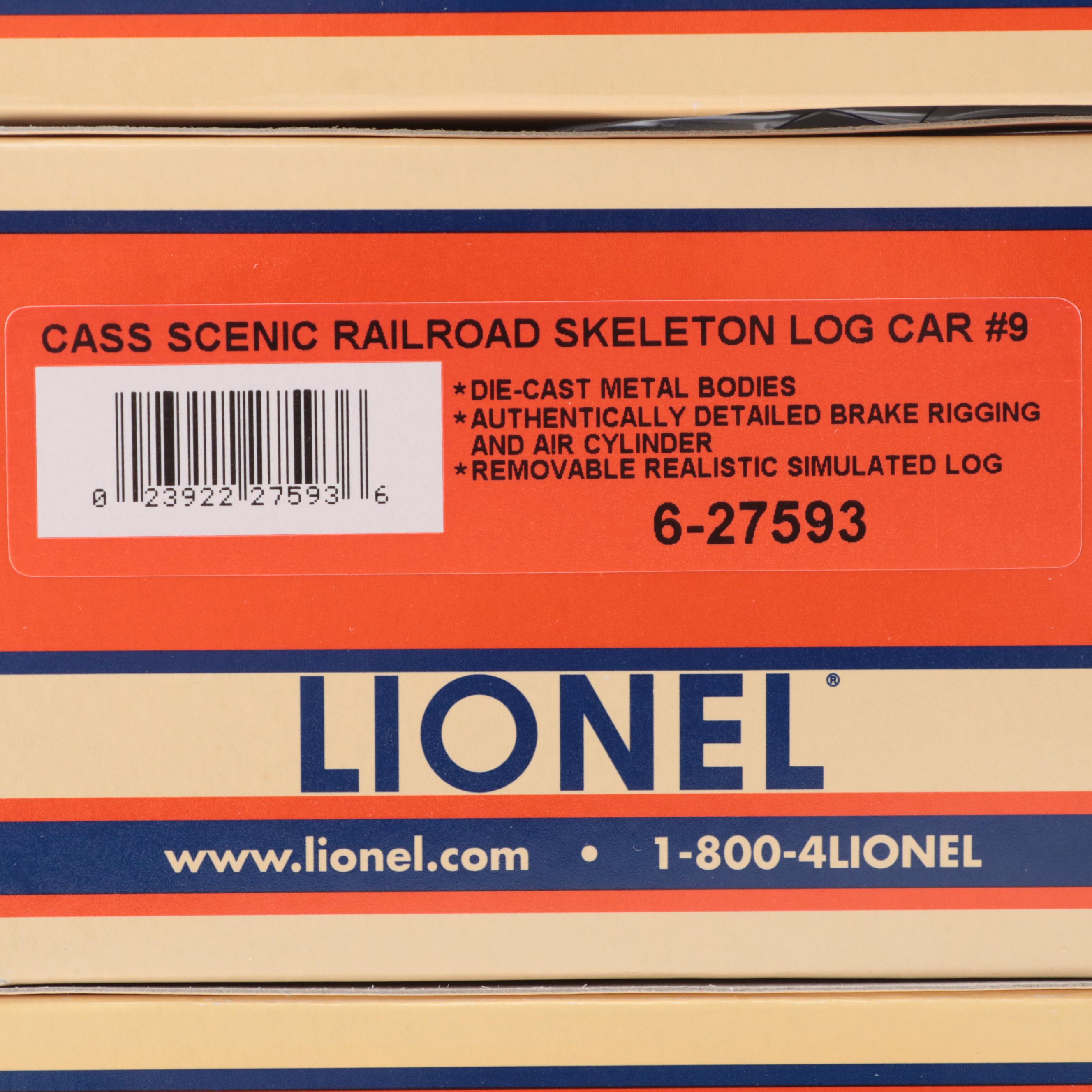 Lionel Santa Fe Electric Train Locomotive, Transformer, Lumber Loader, Log Car