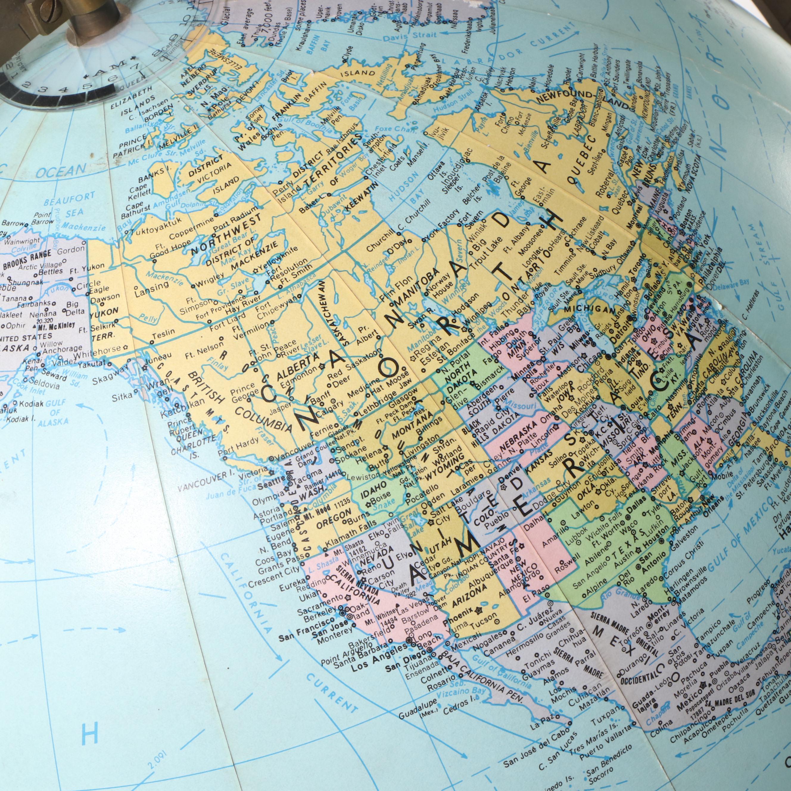 Replogle 20" Illuminated Heirloom Globe on Stand, Late 20th Century