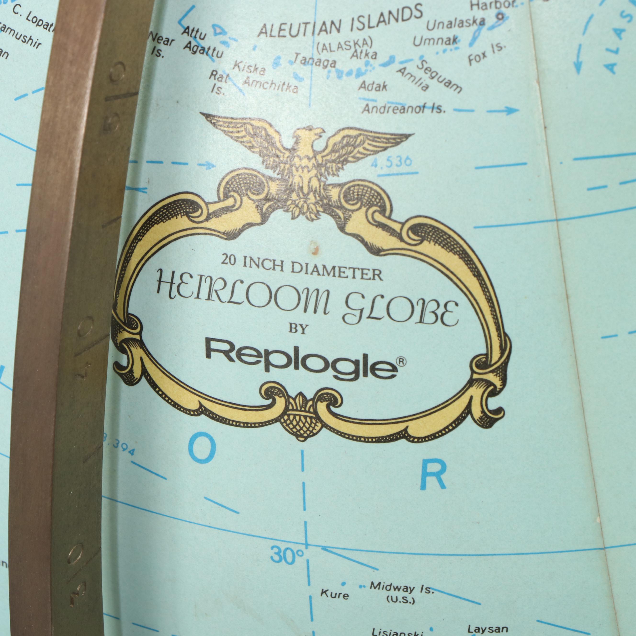 Replogle 20" Illuminated Heirloom Globe on Stand, Late 20th Century