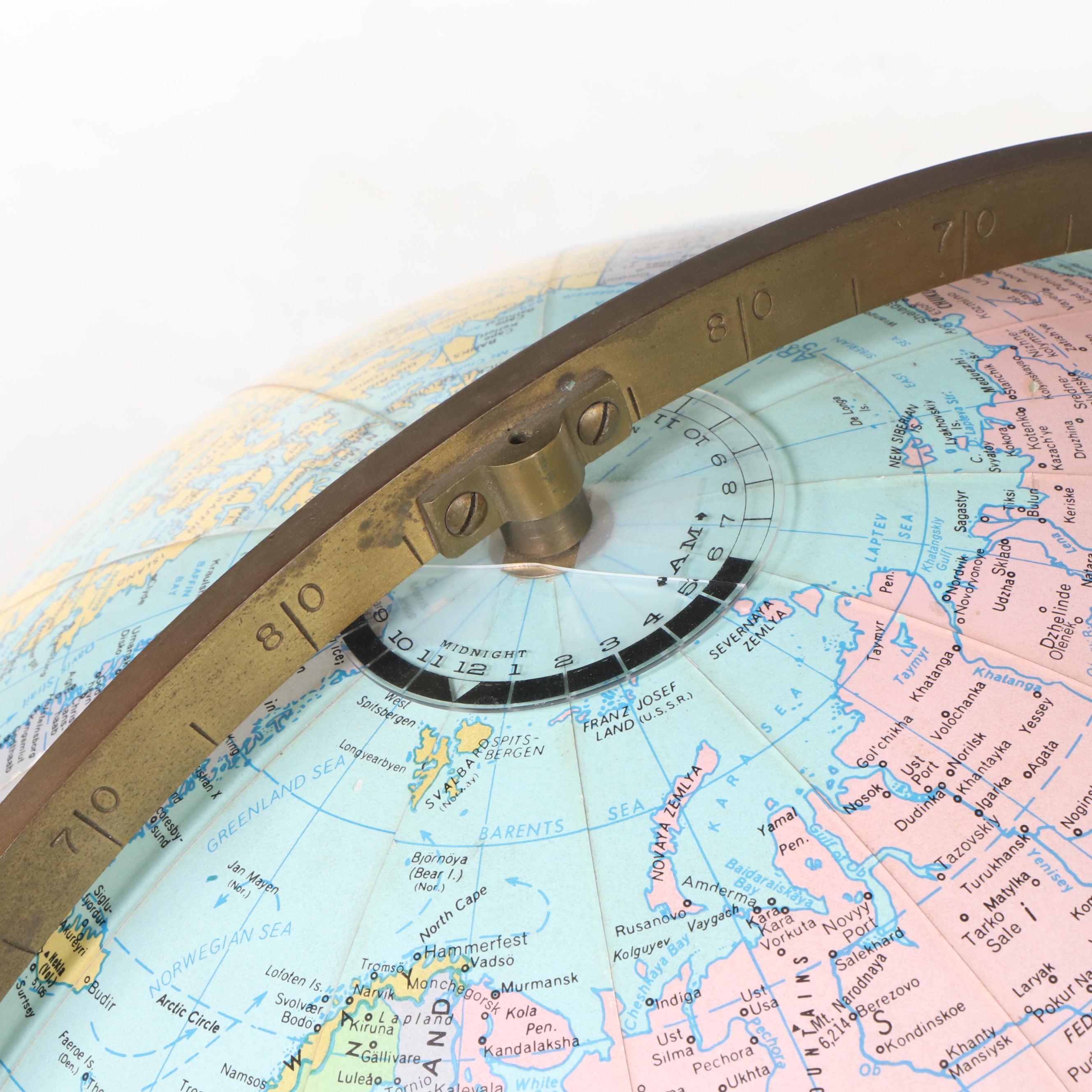 Replogle 20" Illuminated Heirloom Globe on Stand, Late 20th Century