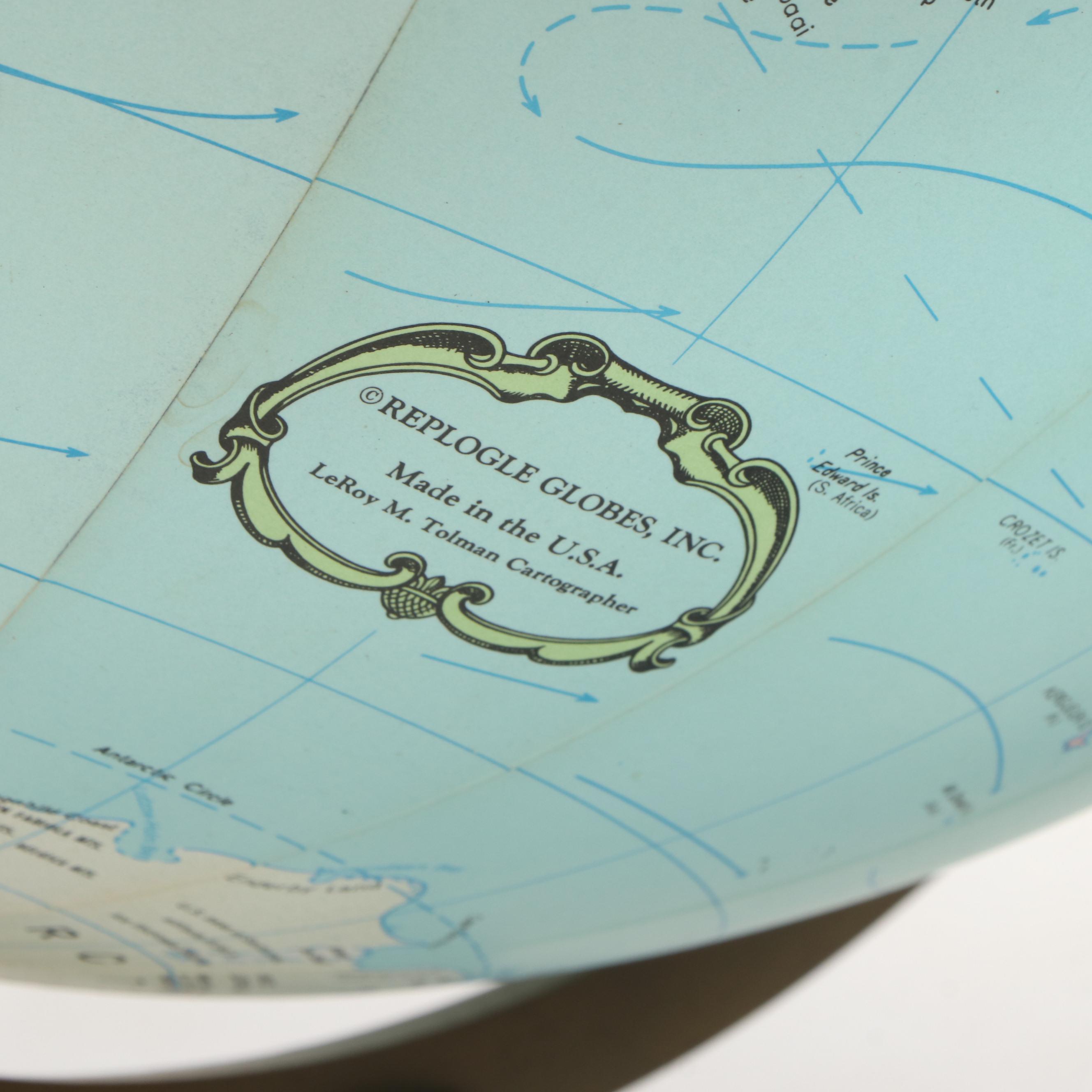 Replogle 20" Illuminated Heirloom Globe on Stand, Late 20th Century