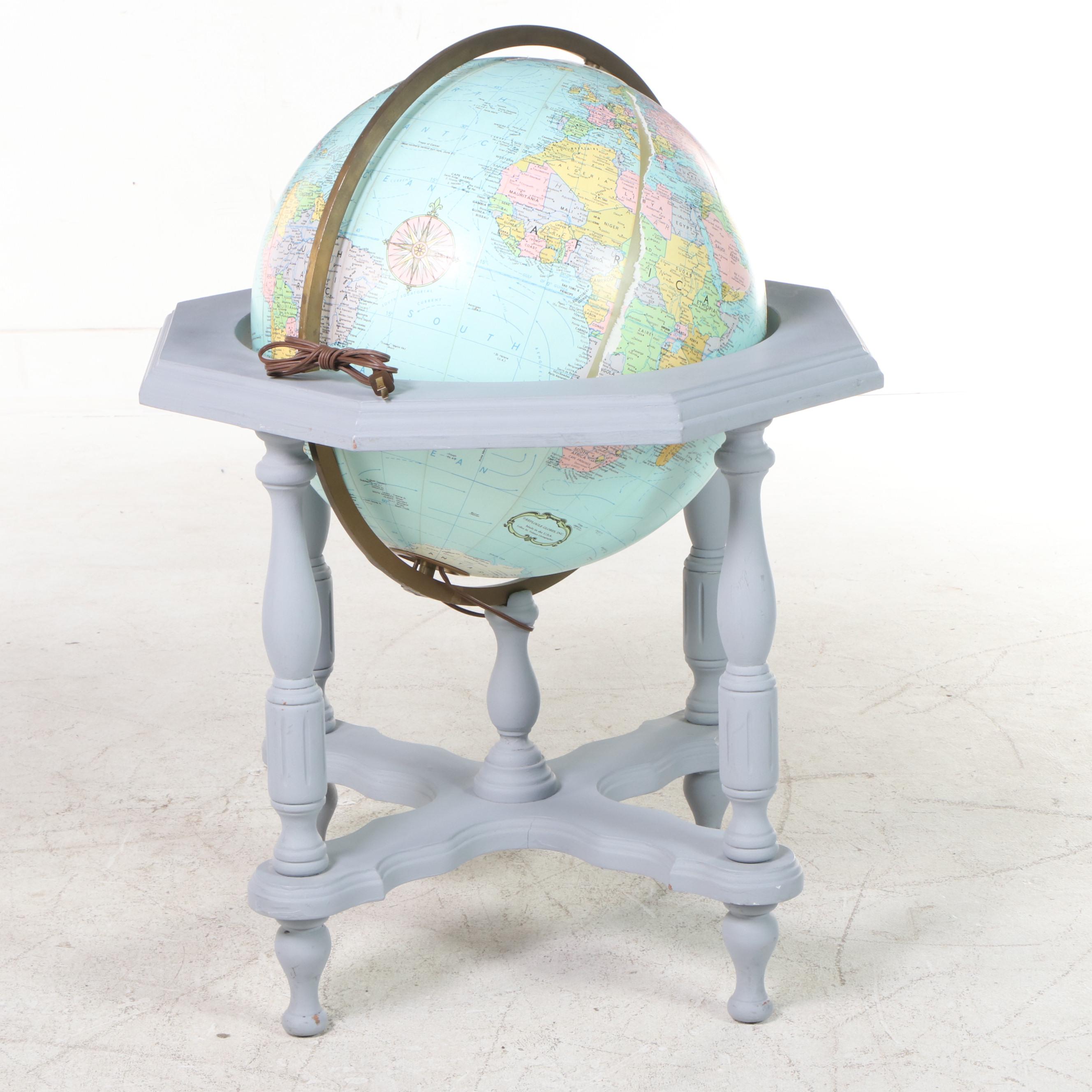 Replogle 20" Illuminated Heirloom Globe on Stand, Late 20th Century