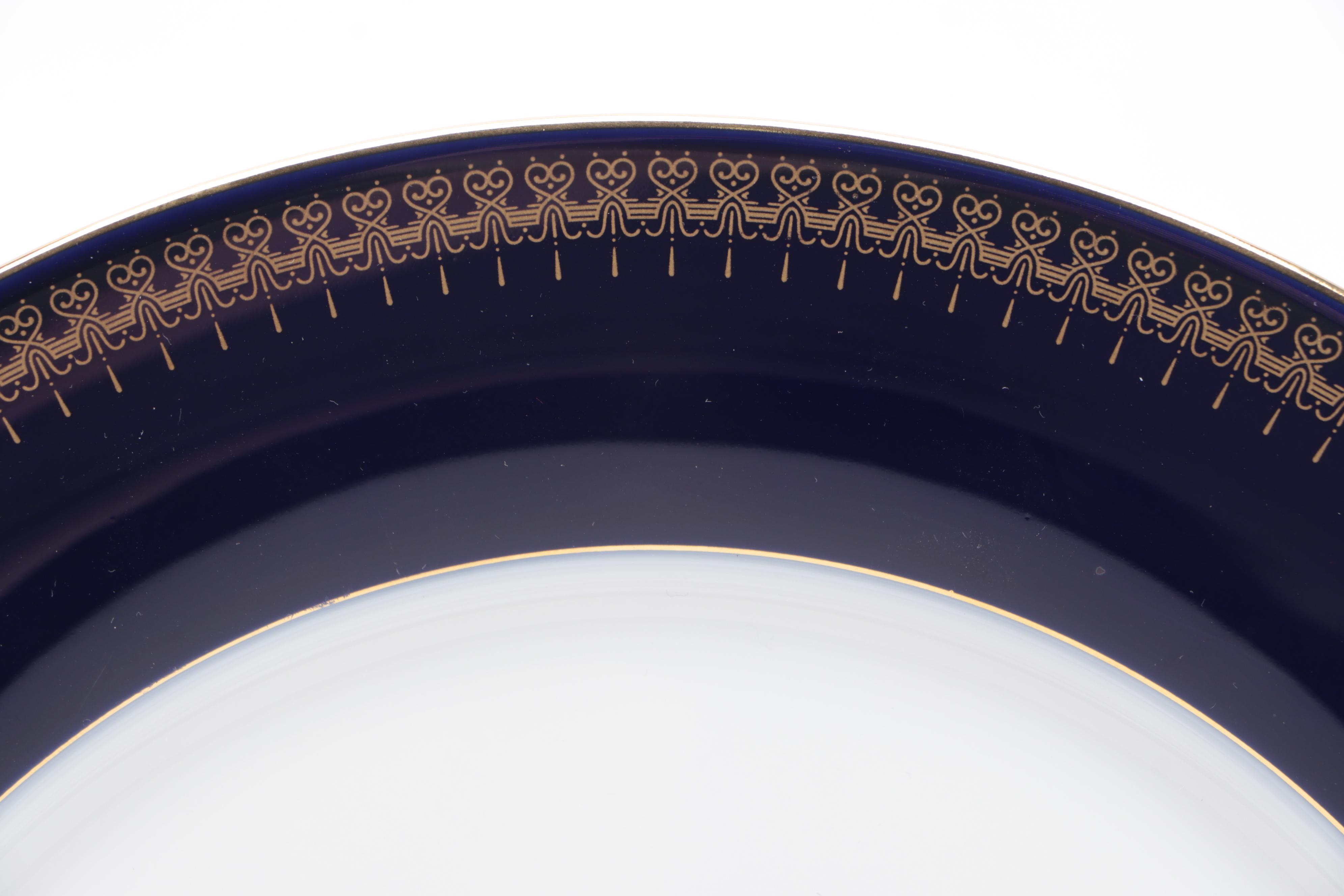 Christineholm "Romanov" Gilt and Cobalt Porcelain Dinnerware, 1990s