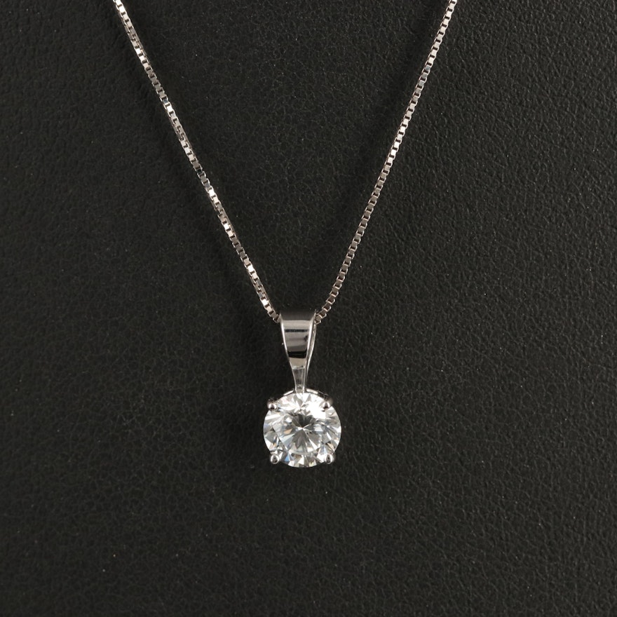 14K 0.63 CT Lab Grown Diamond Solitaire Pendant Necklace