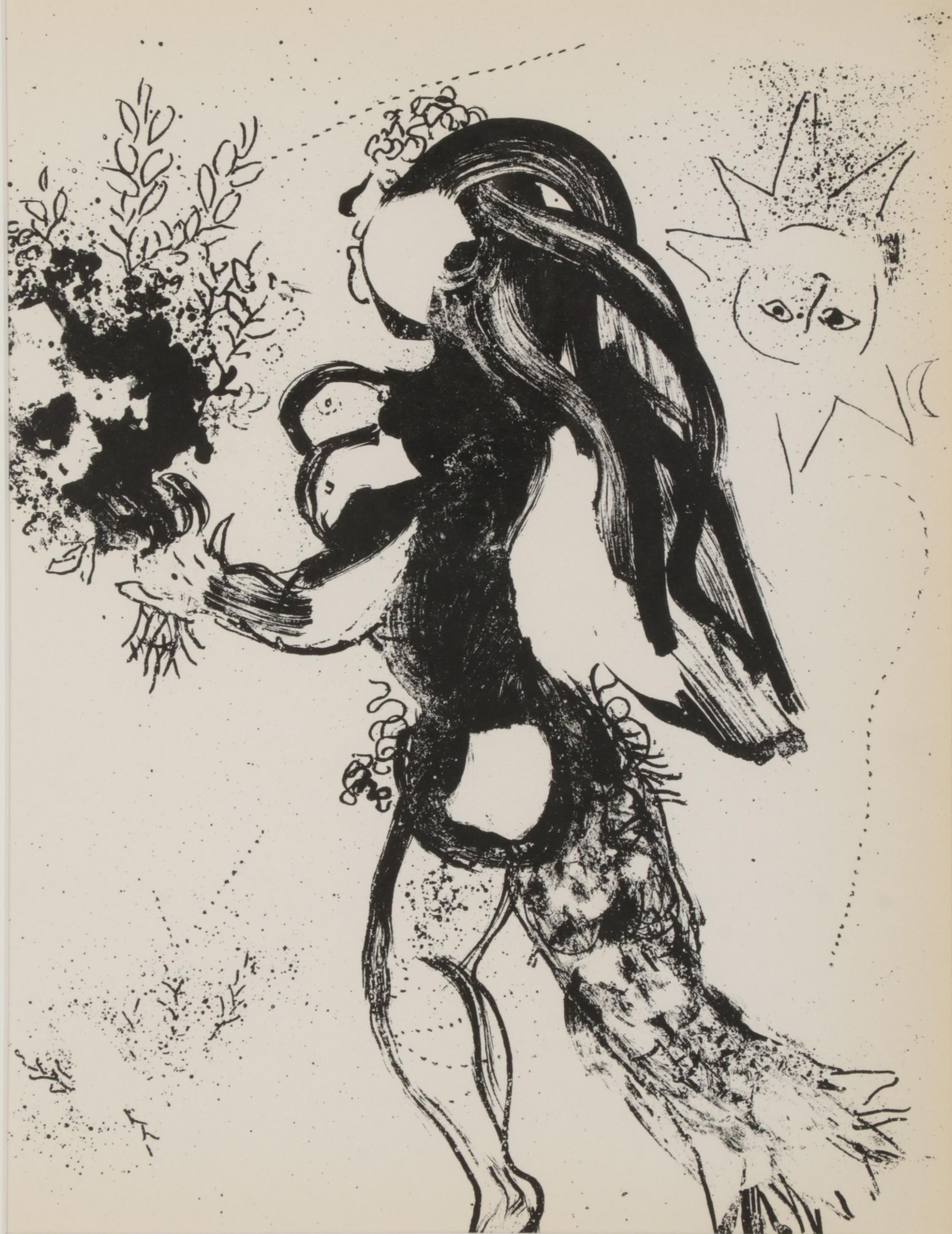 Marc Chagall Lithograph "Offering" From "The Lithographs of Chagall," 1960