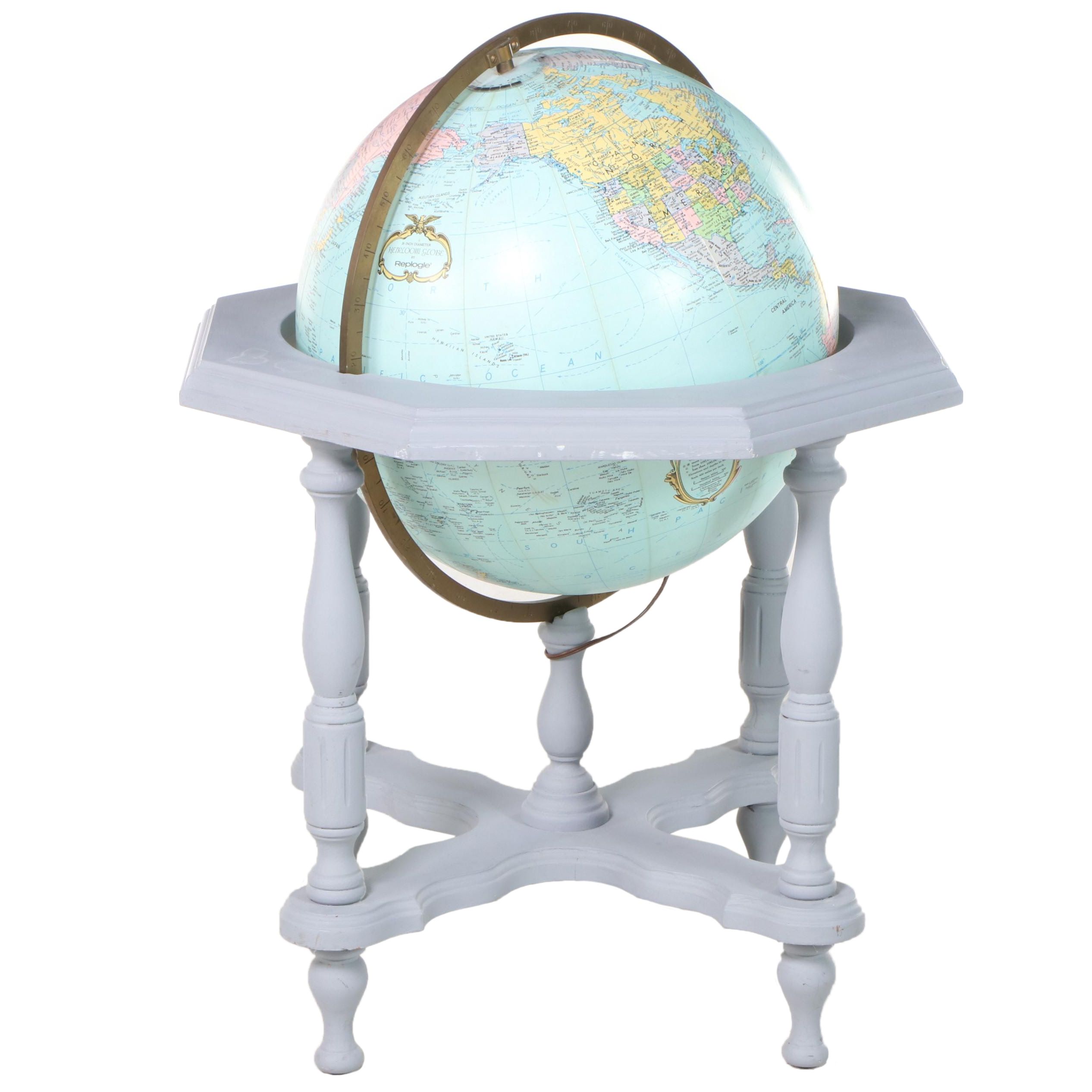 Replogle 20" Illuminated Heirloom Globe on Stand, Late 20th Century