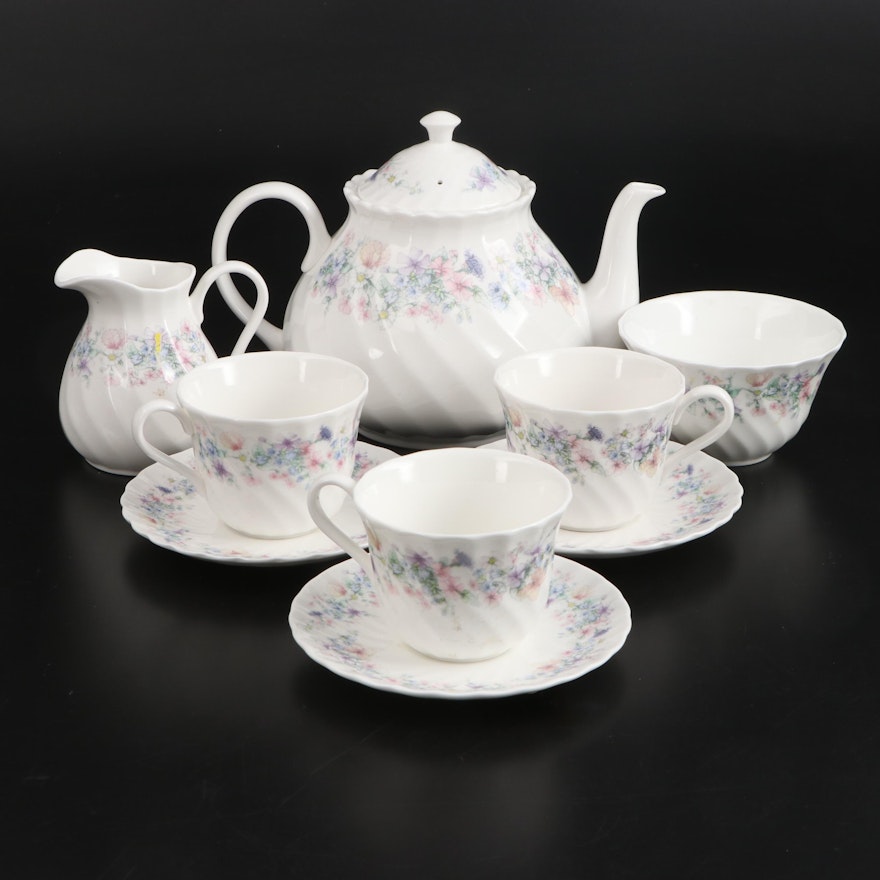 Wedgwood "Angela" Porcelain Tea Set for Three