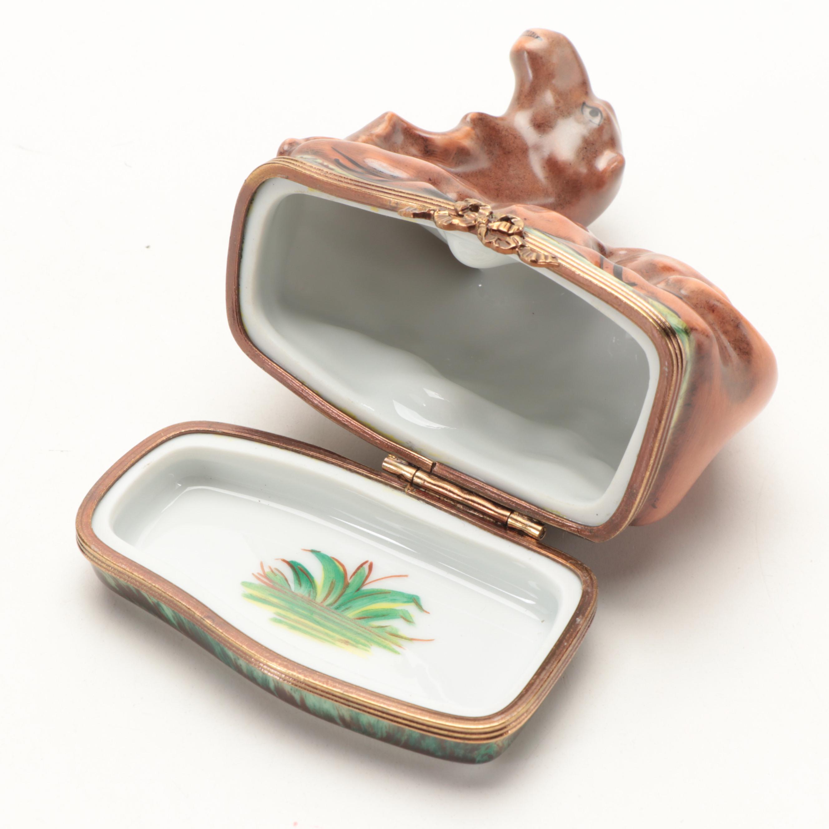 Chamart Hand-Painted Porcelain Bactrian Camel Limoges Box