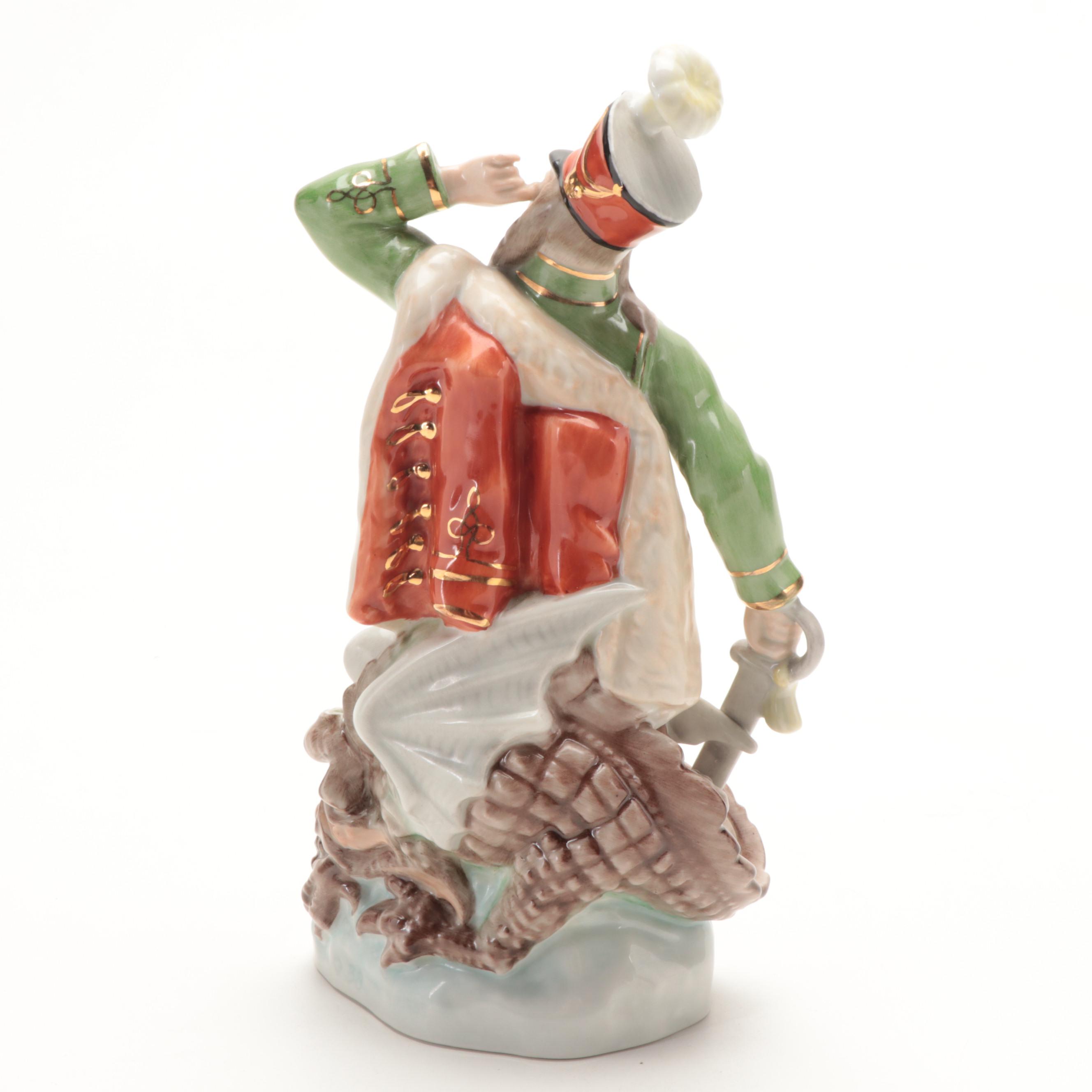 Herend "Hari Janos-Dragonslayer" Porcelain Figurine