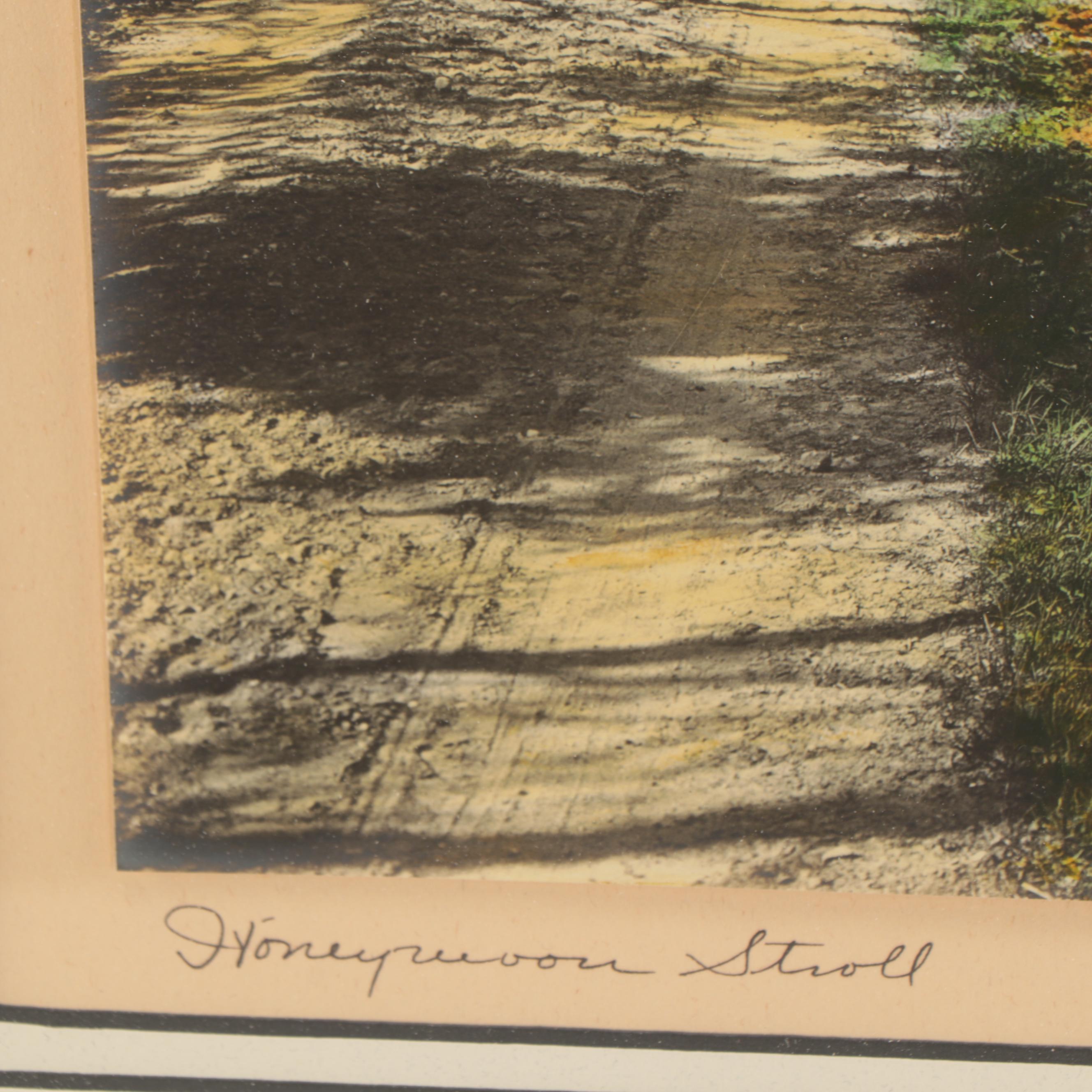 Wallace Nutting Hand-Colored Photograph "Honeymoon Stroll"