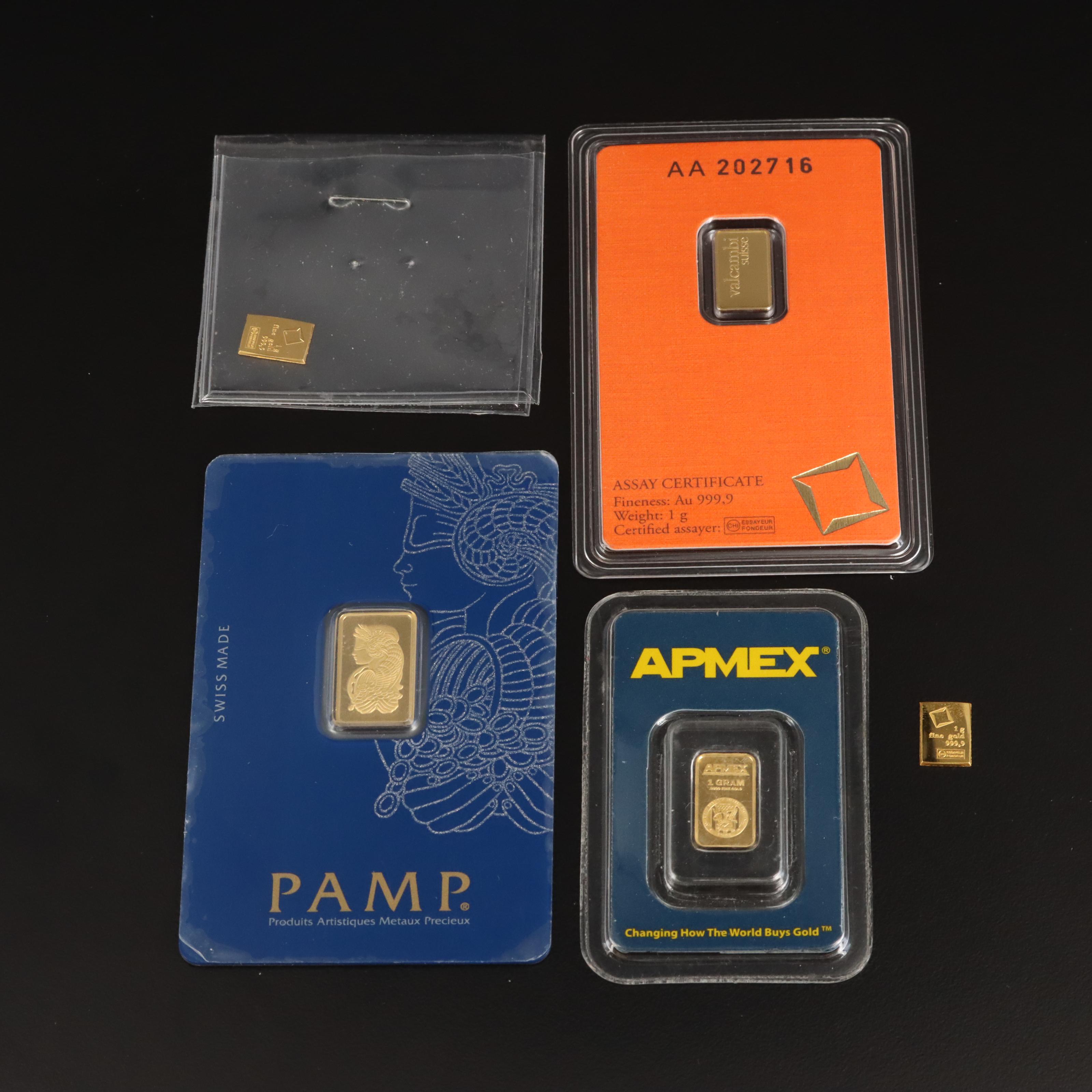 Gold 1 Gram and 2.5 Gram Gold Bars