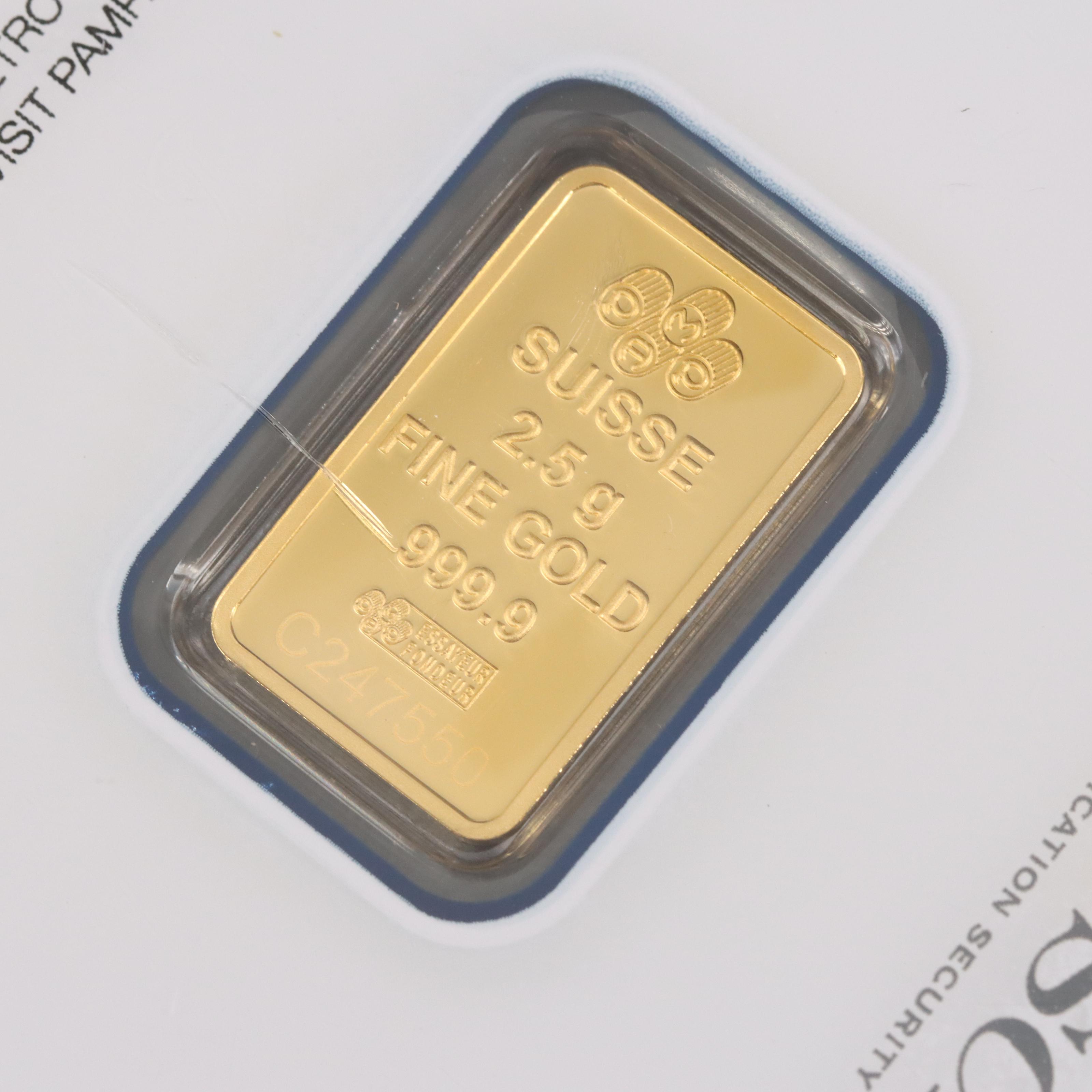 Gold 1 Gram and 2.5 Gram Gold Bars