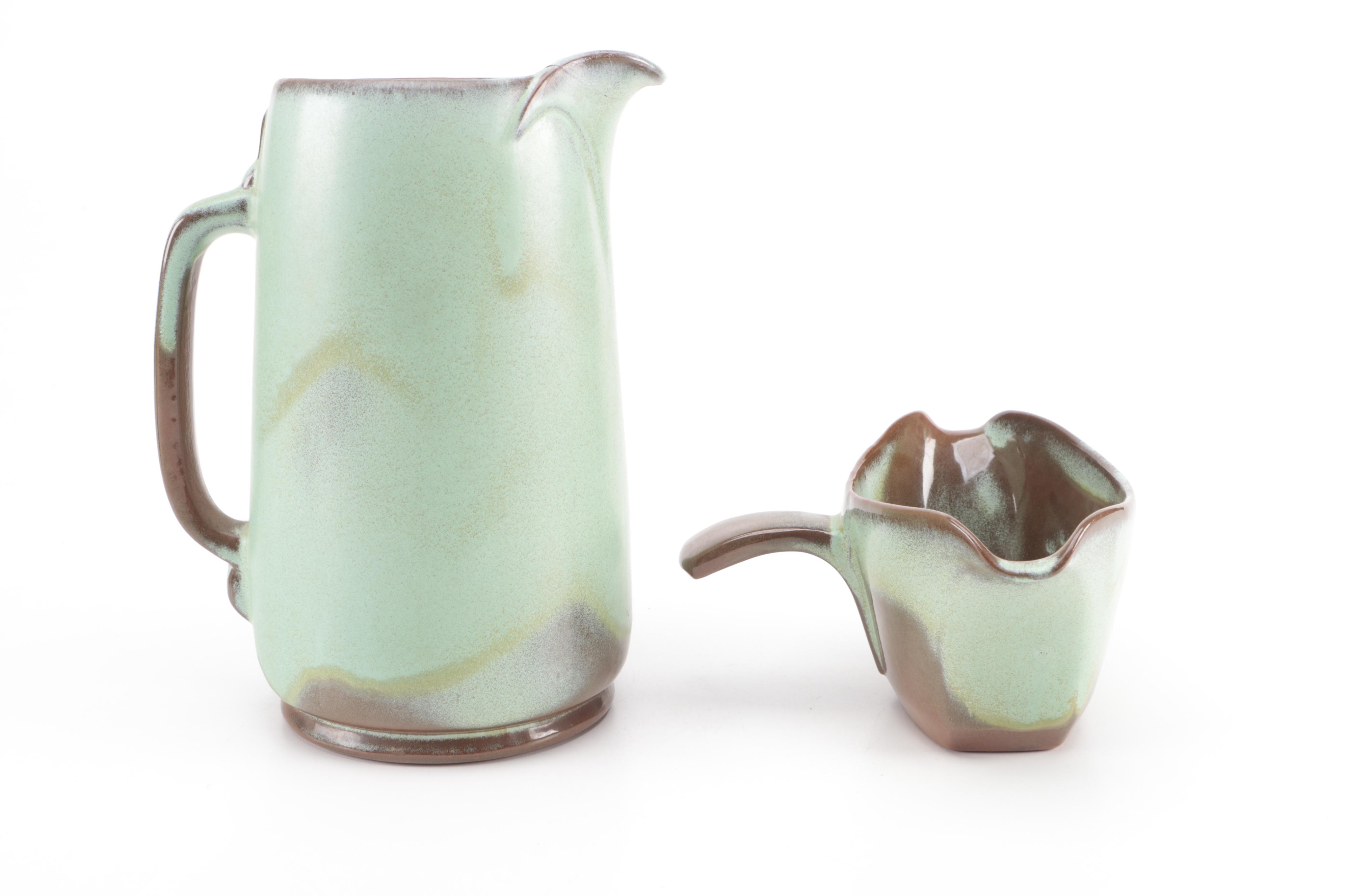 Frankoma Pottery "Westwind" Prairie Green Tableware, Mid to Late 20th Century