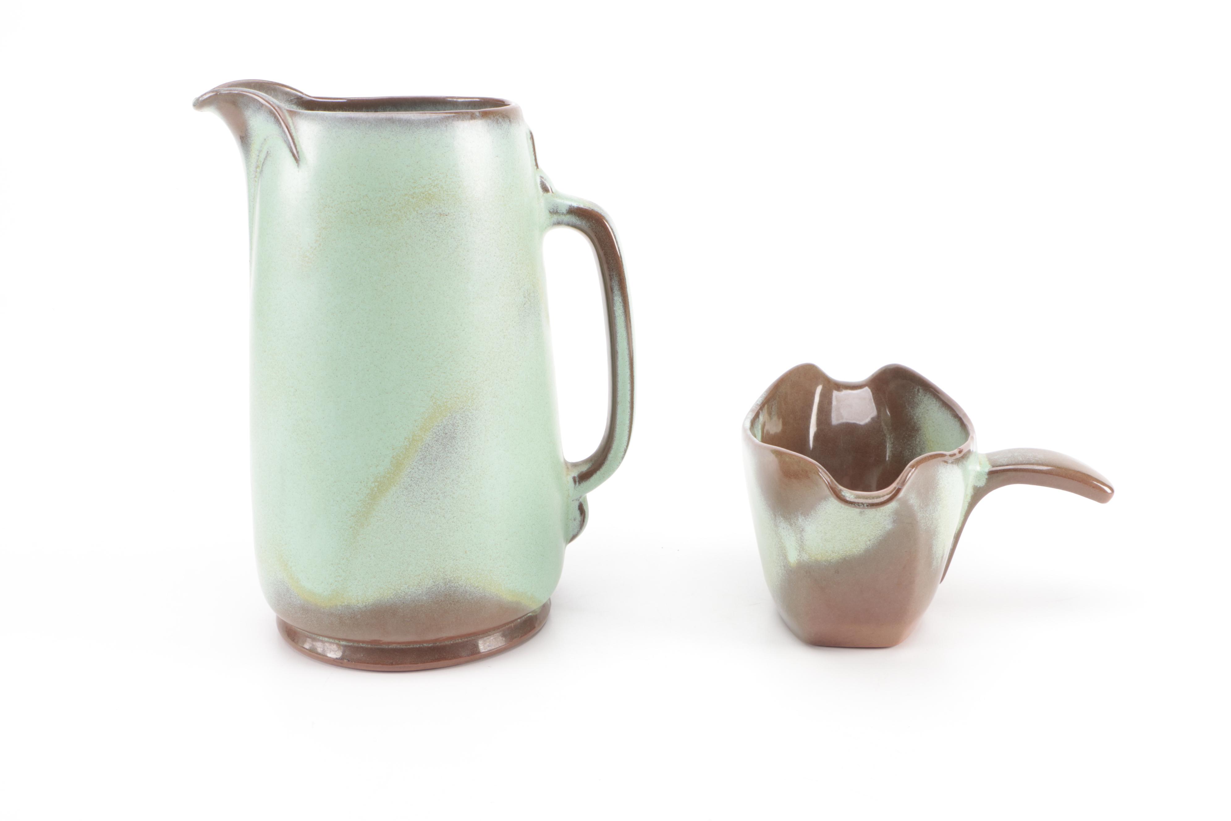 Frankoma Pottery "Westwind" Prairie Green Tableware, Mid to Late 20th Century