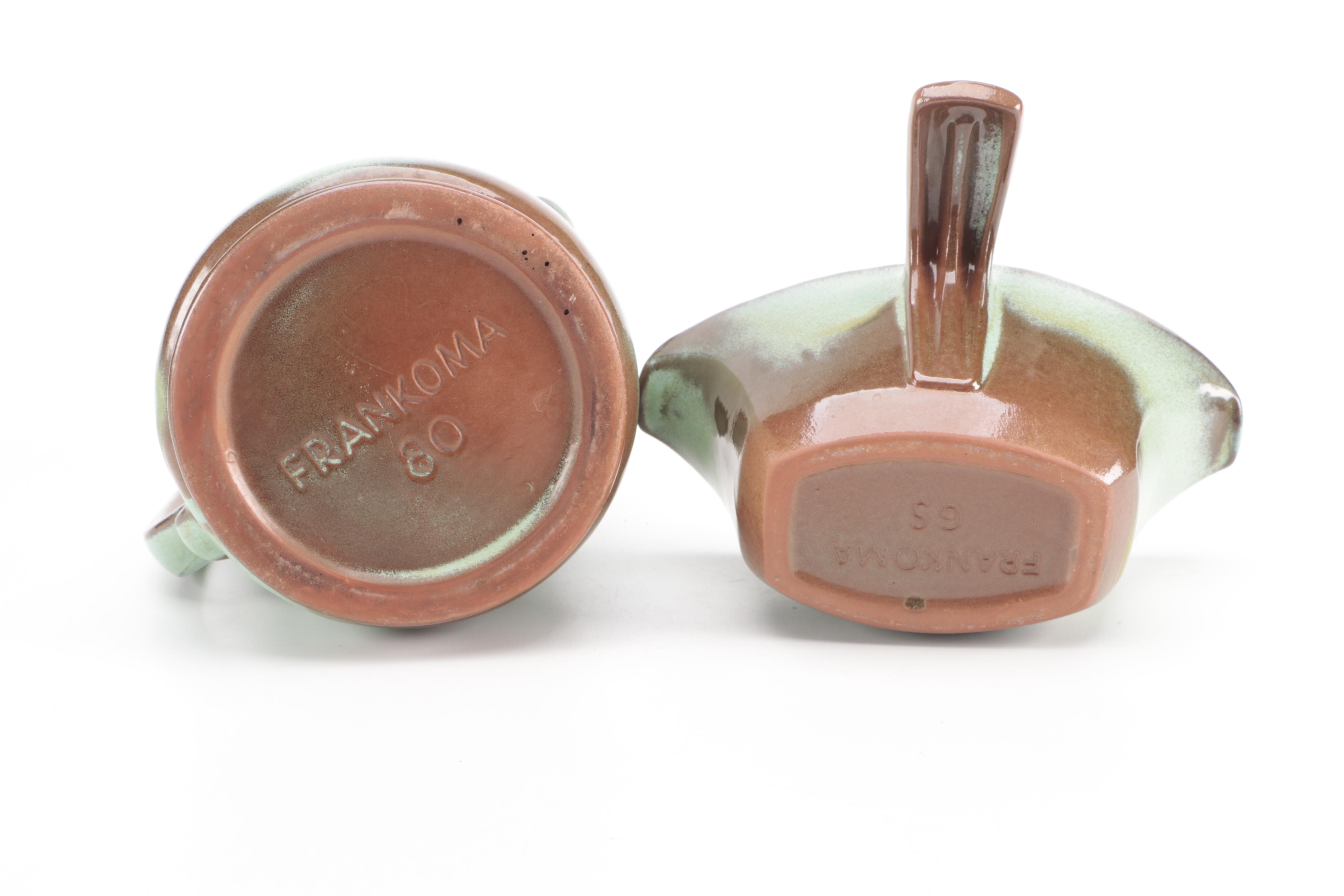 Frankoma Pottery "Westwind" Prairie Green Tableware, Mid to Late 20th Century