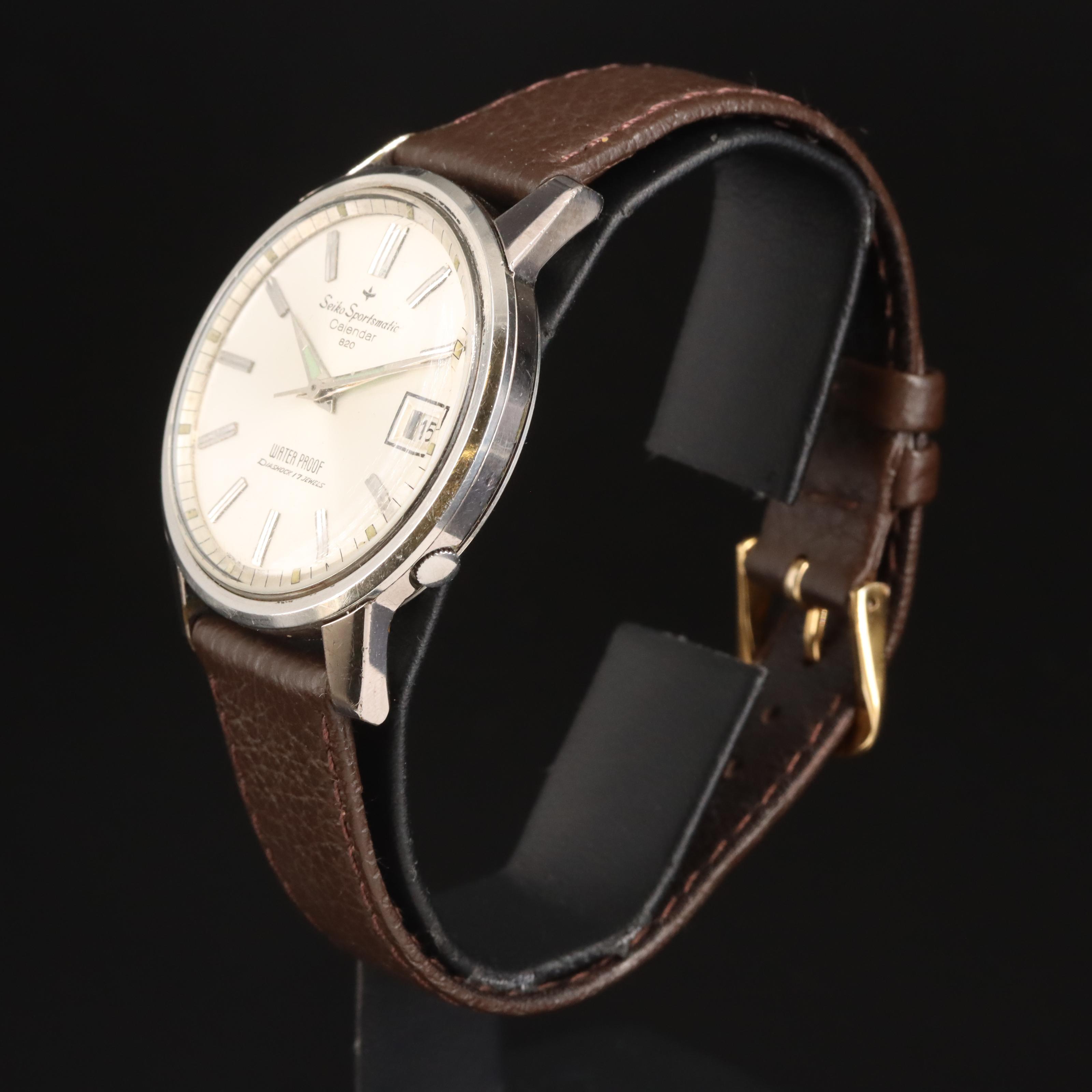 Seiko Sportsmatic Calendar 820 Stainless Steel Watch