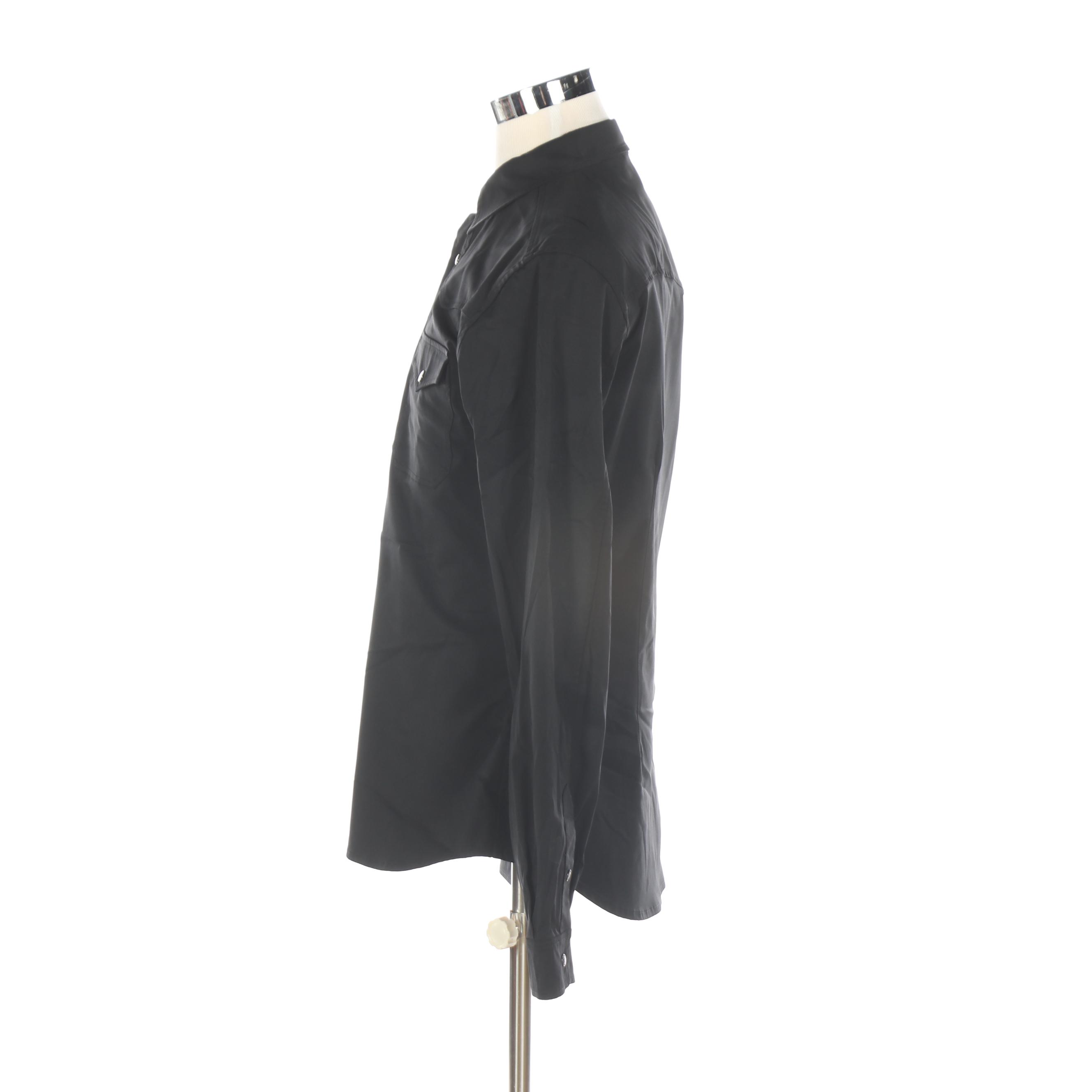 Men's Prada Sport Snap-Front Shirt in Black Stretch Nylon Gabardine