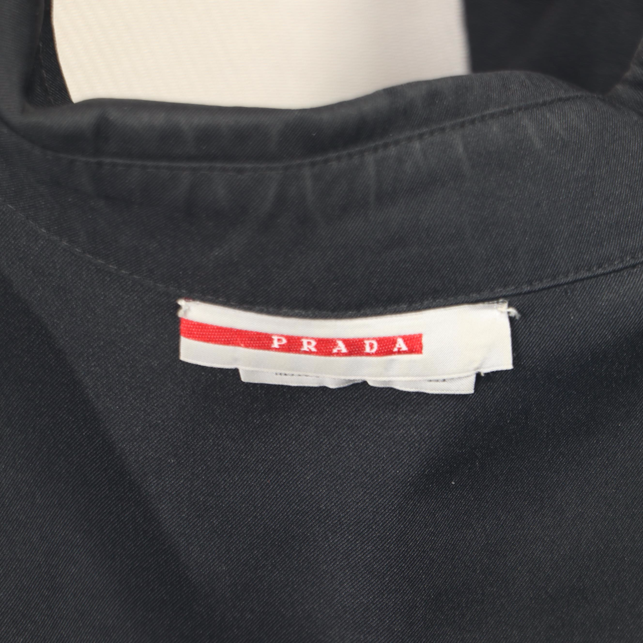 Men's Prada Sport Snap-Front Shirt in Black Stretch Nylon Gabardine