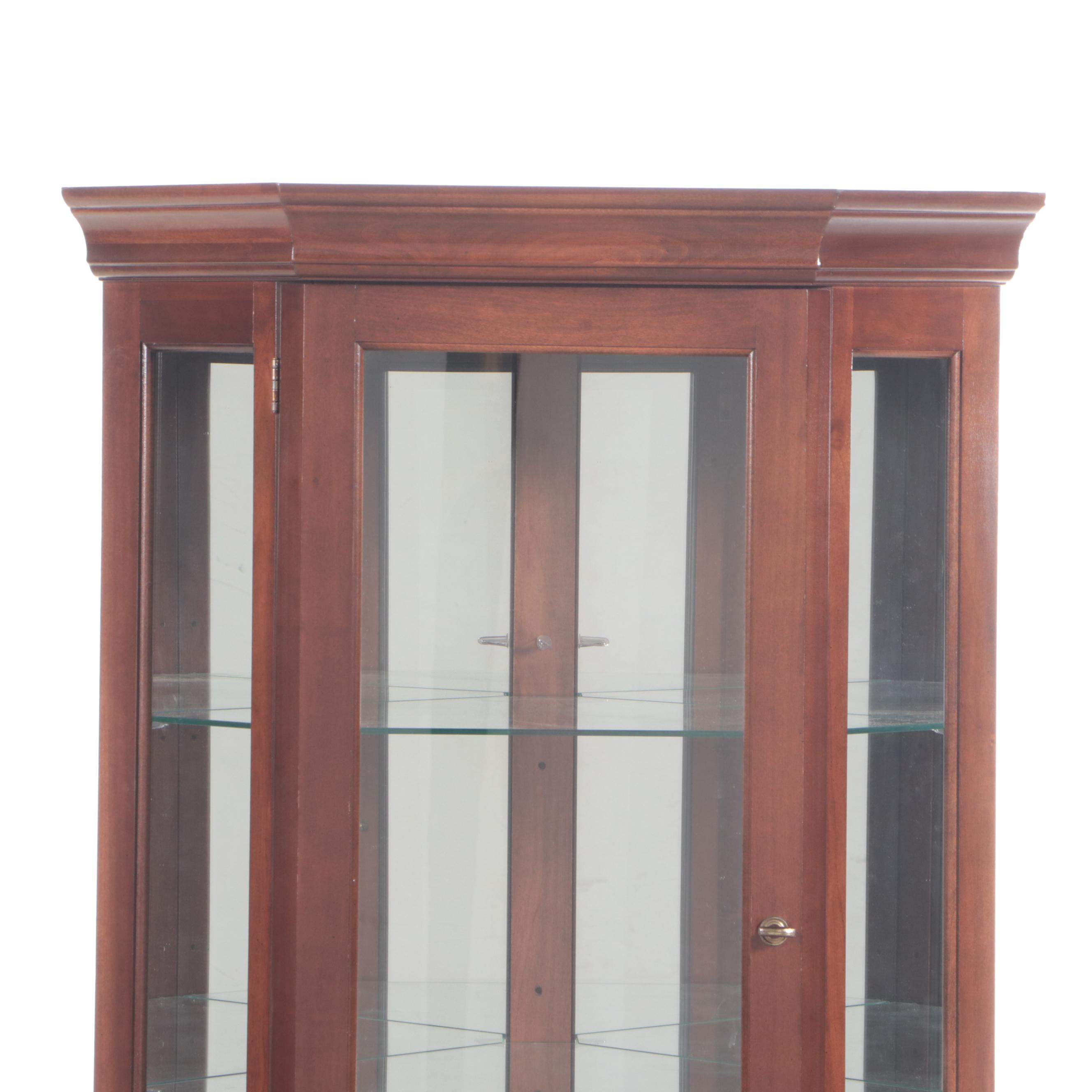 Maple Corner Display Cabinet with Illumination
