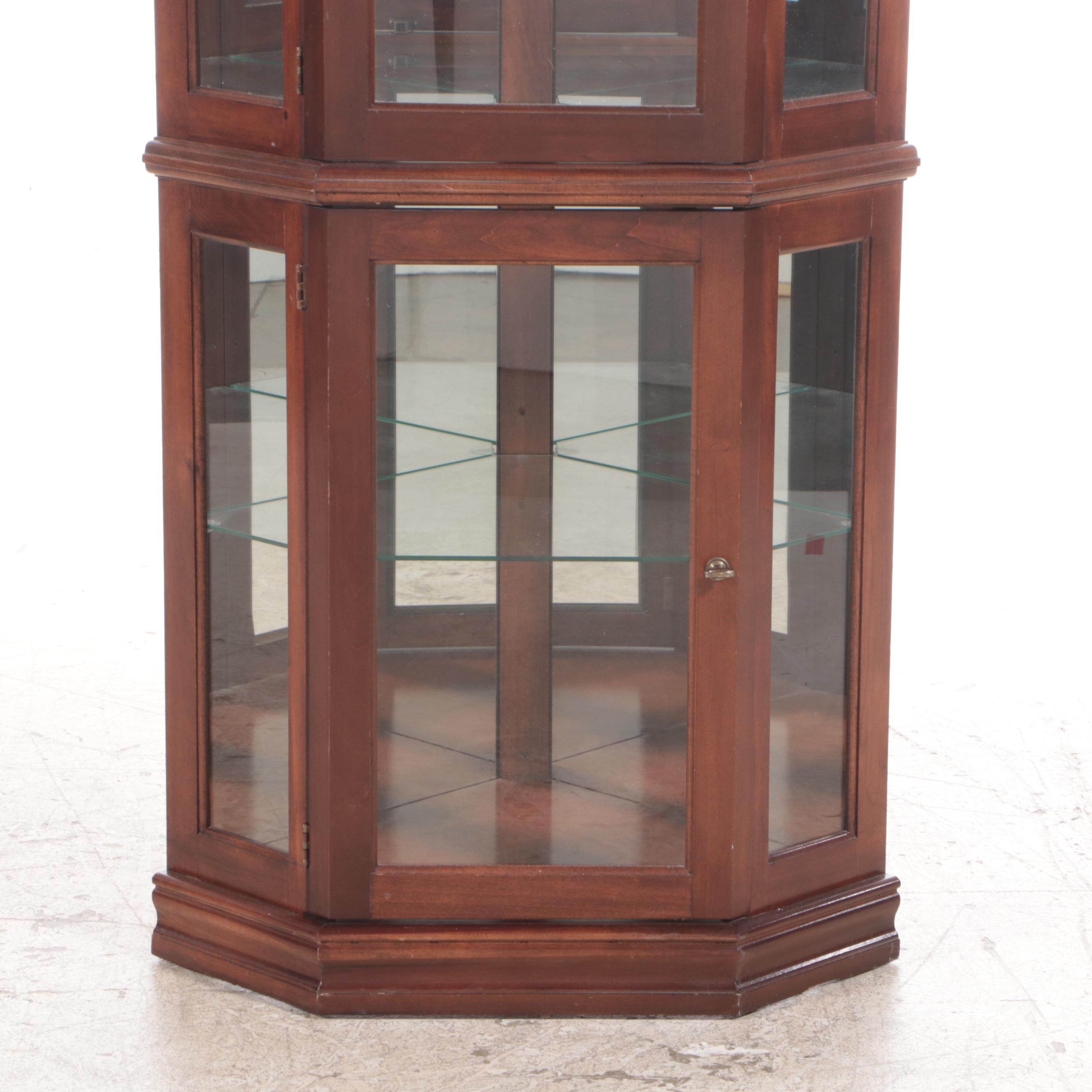Maple Corner Display Cabinet with Illumination