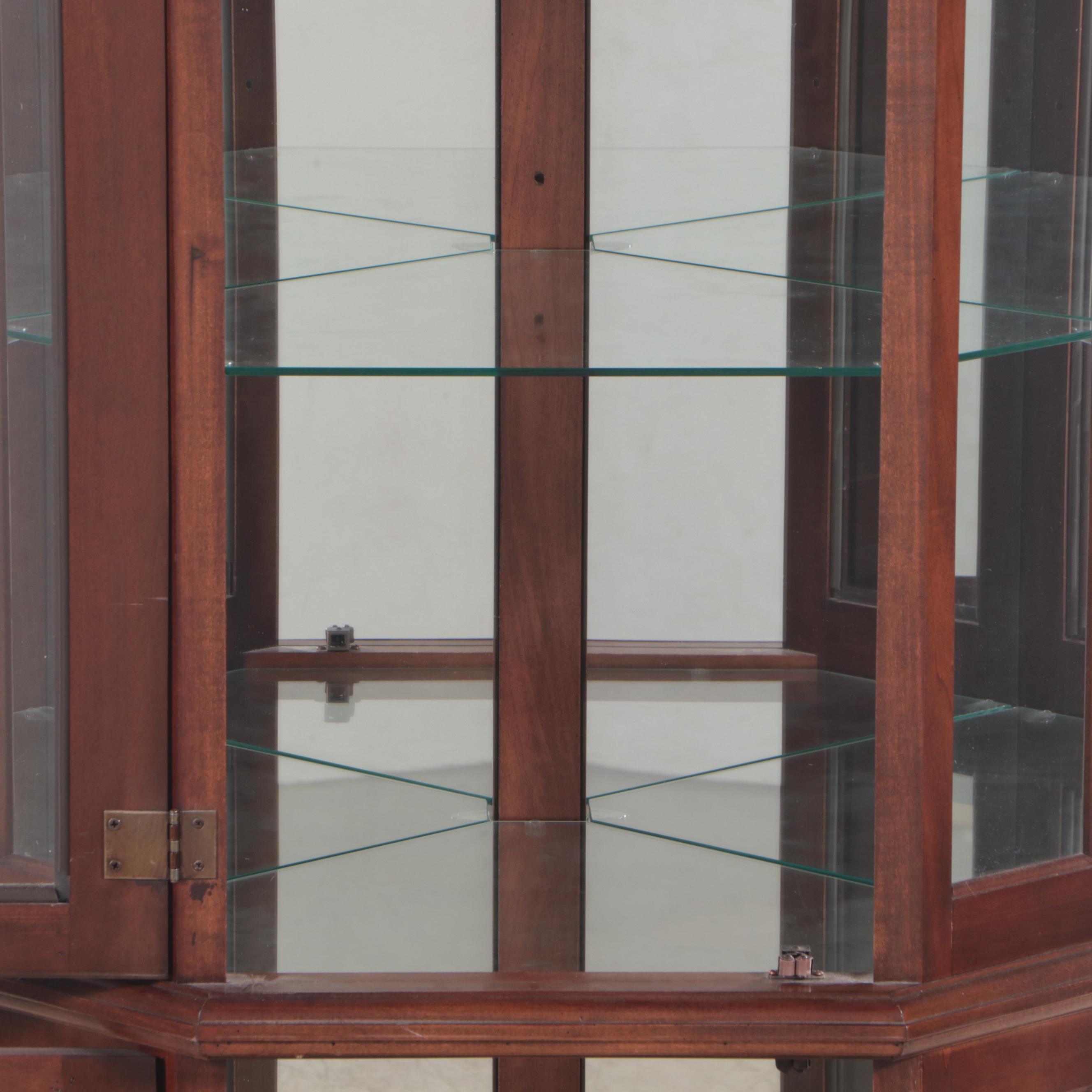 Maple Corner Display Cabinet with Illumination