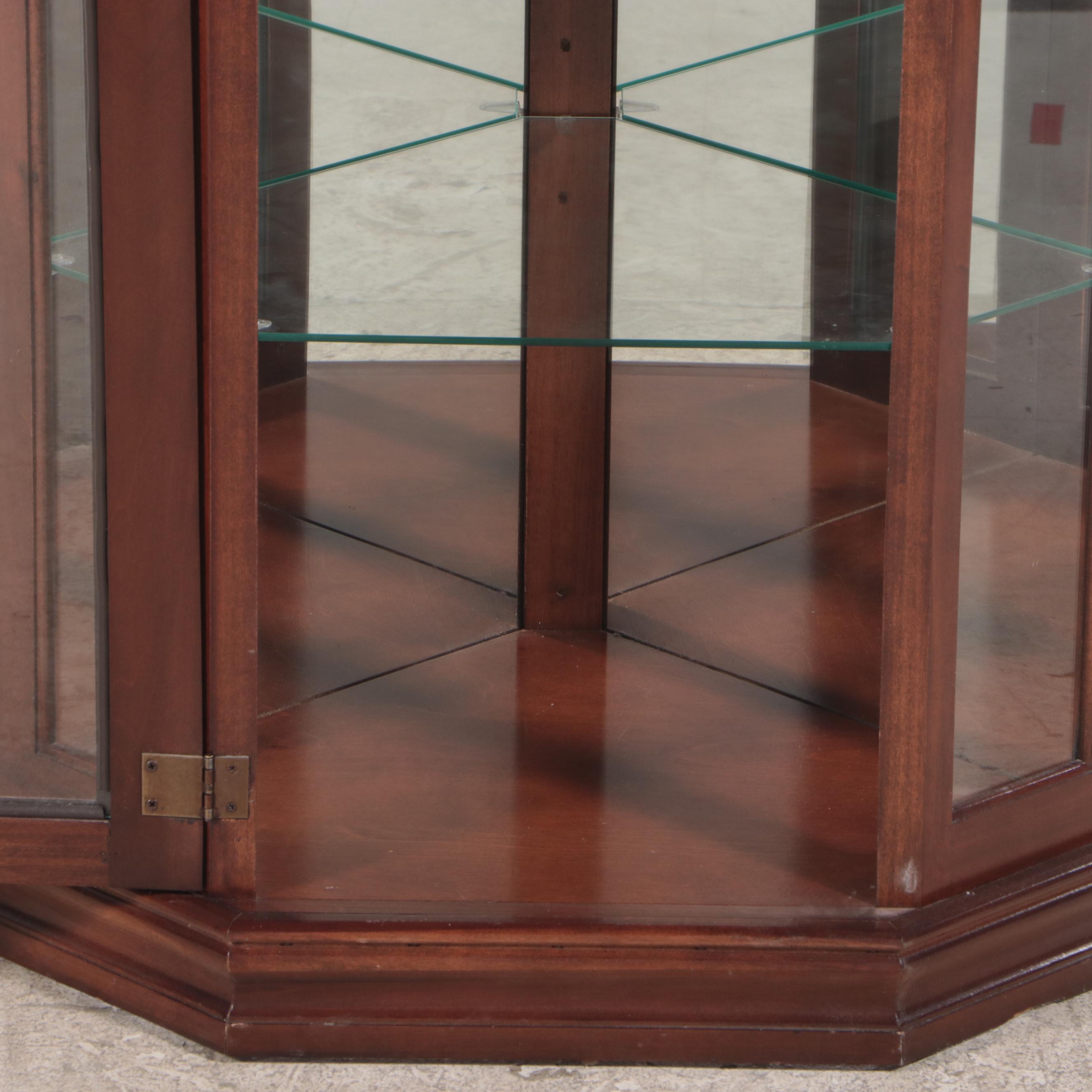 Maple Corner Display Cabinet with Illumination