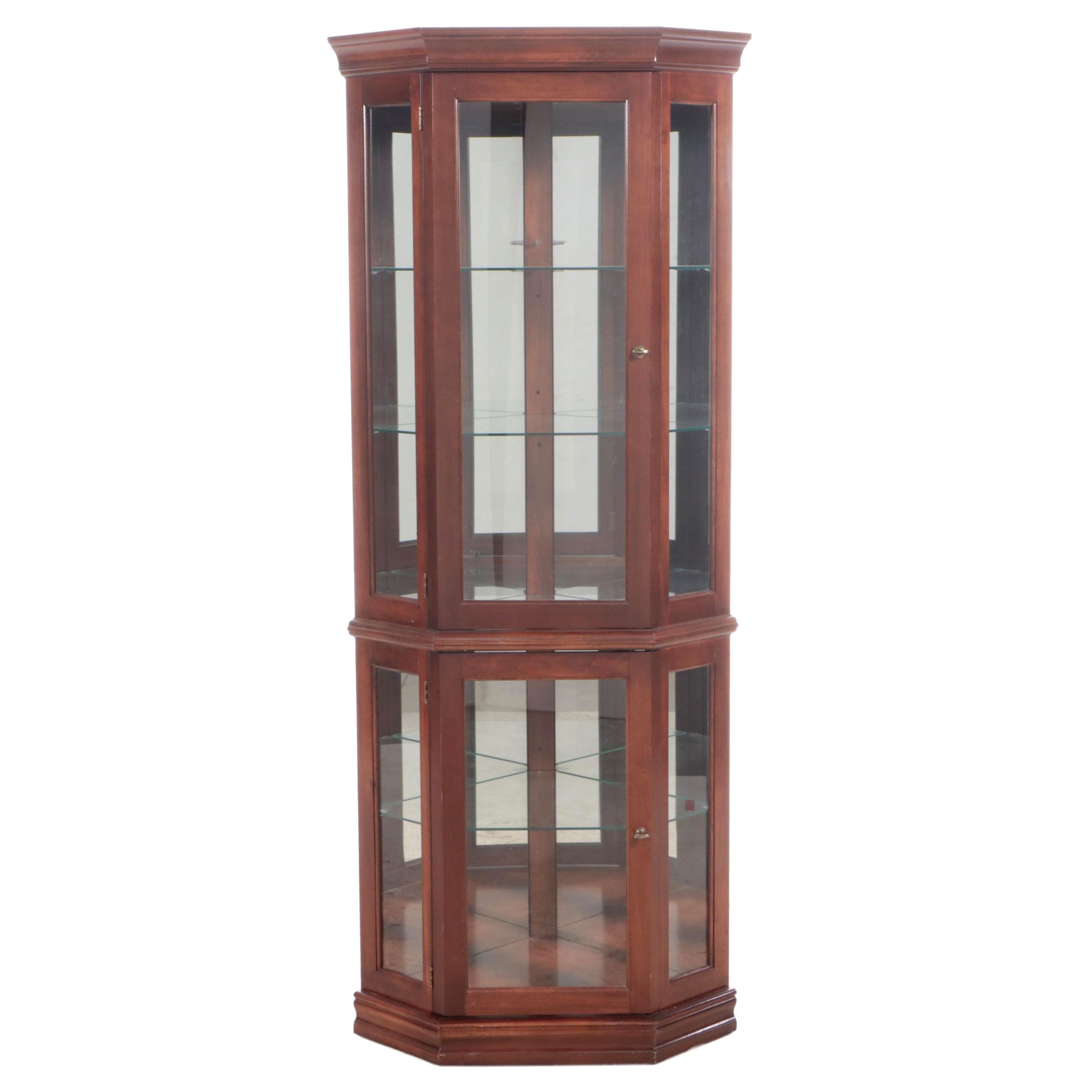 Maple Corner Display Cabinet with Illumination