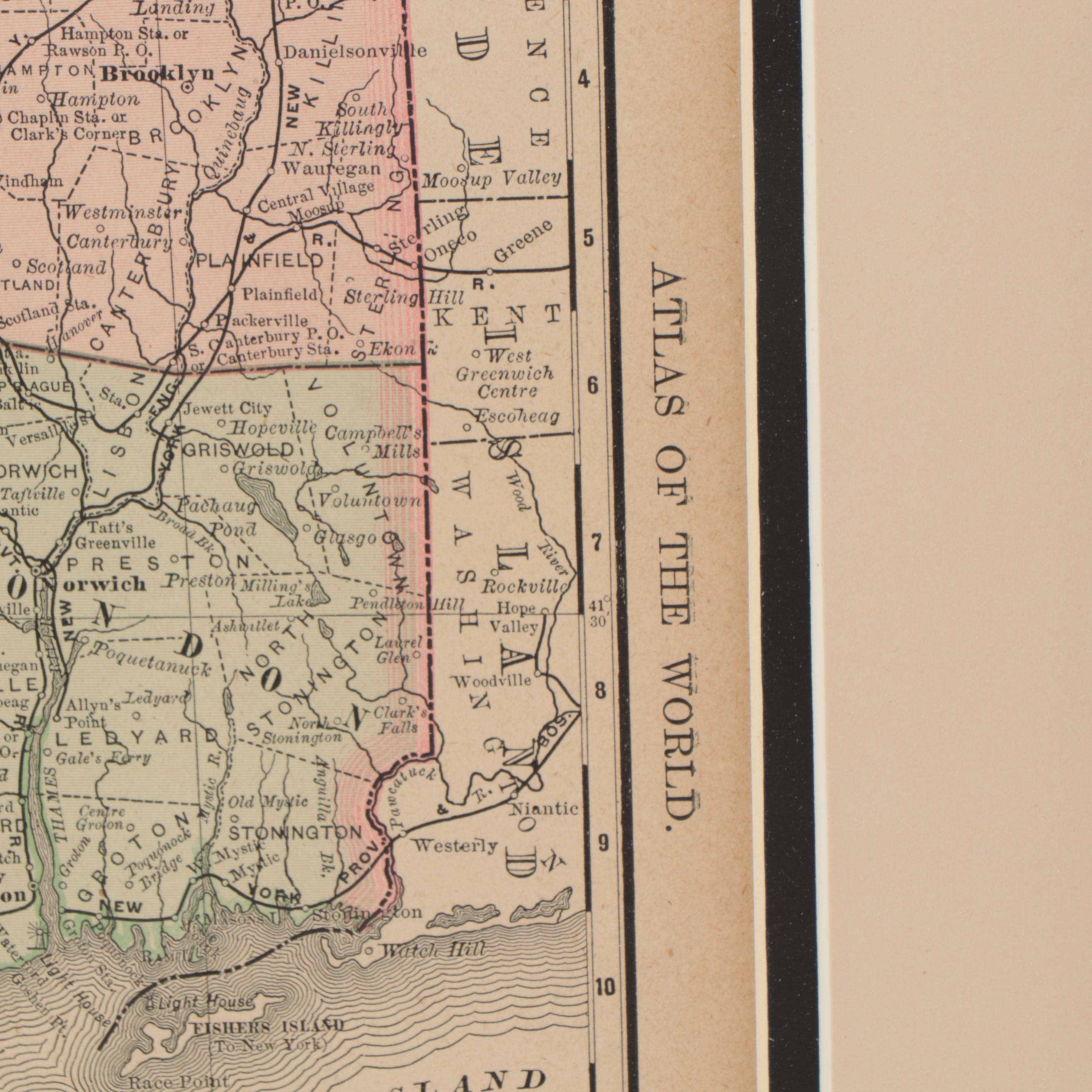 Rand, McNally & Co. Wax Engraving Map of Connecticut, circa 1890