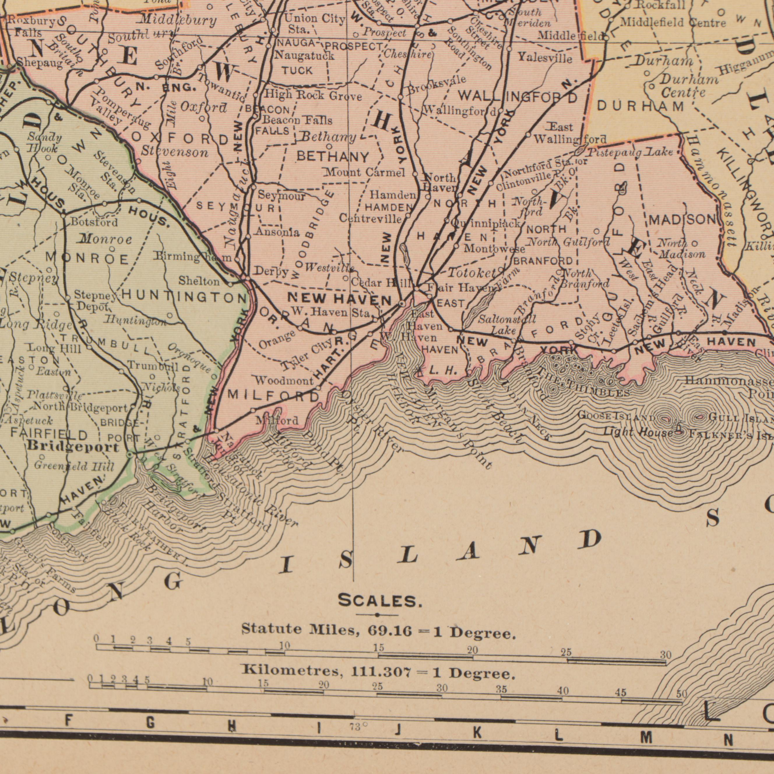 Rand, McNally & Co. Wax Engraving Map of Connecticut, circa 1890