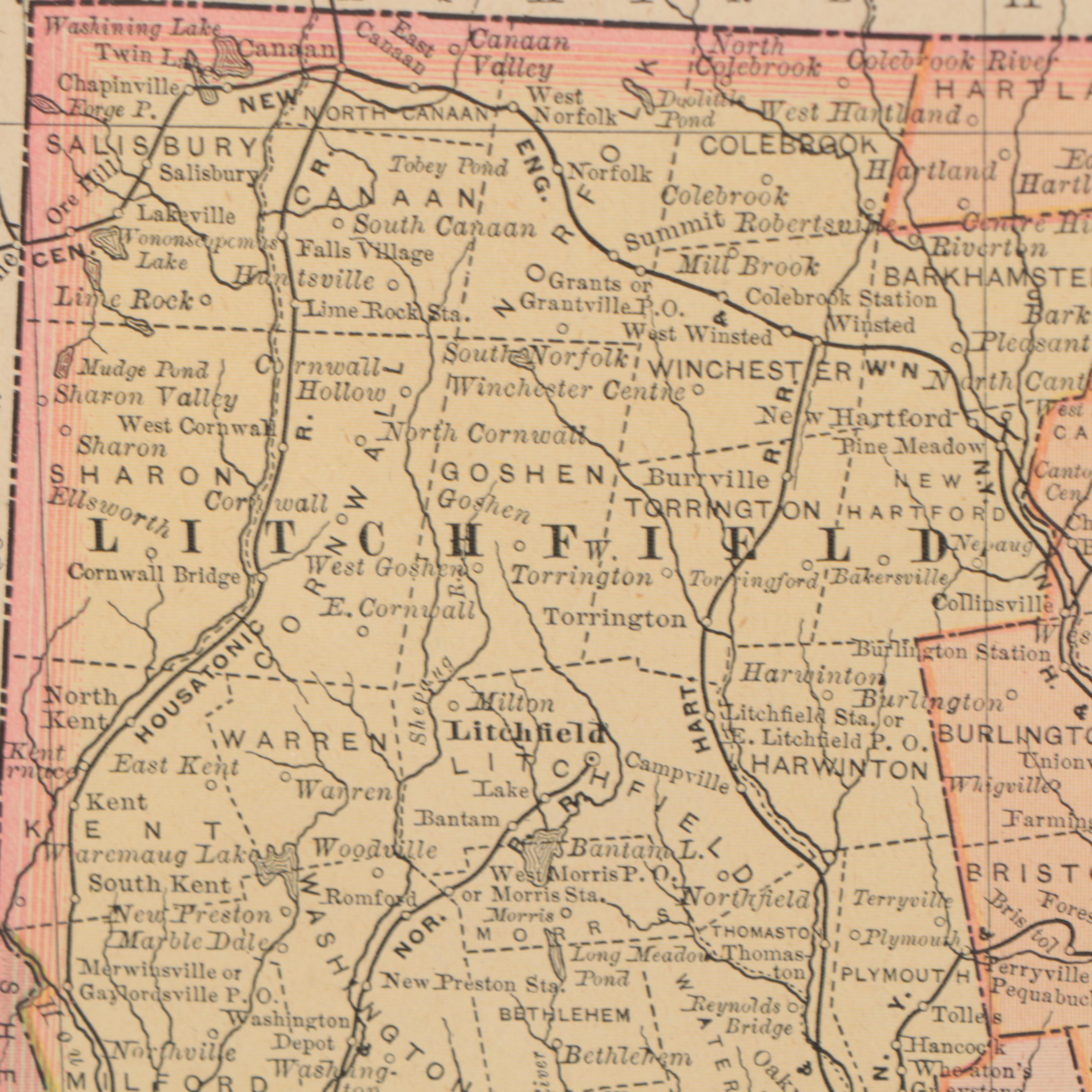 Rand, McNally & Co. Wax Engraving Map of Connecticut, circa 1890