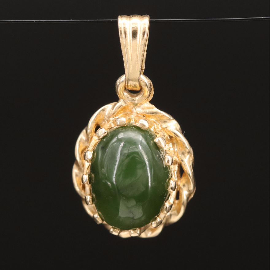 14K Nephrite Pendant