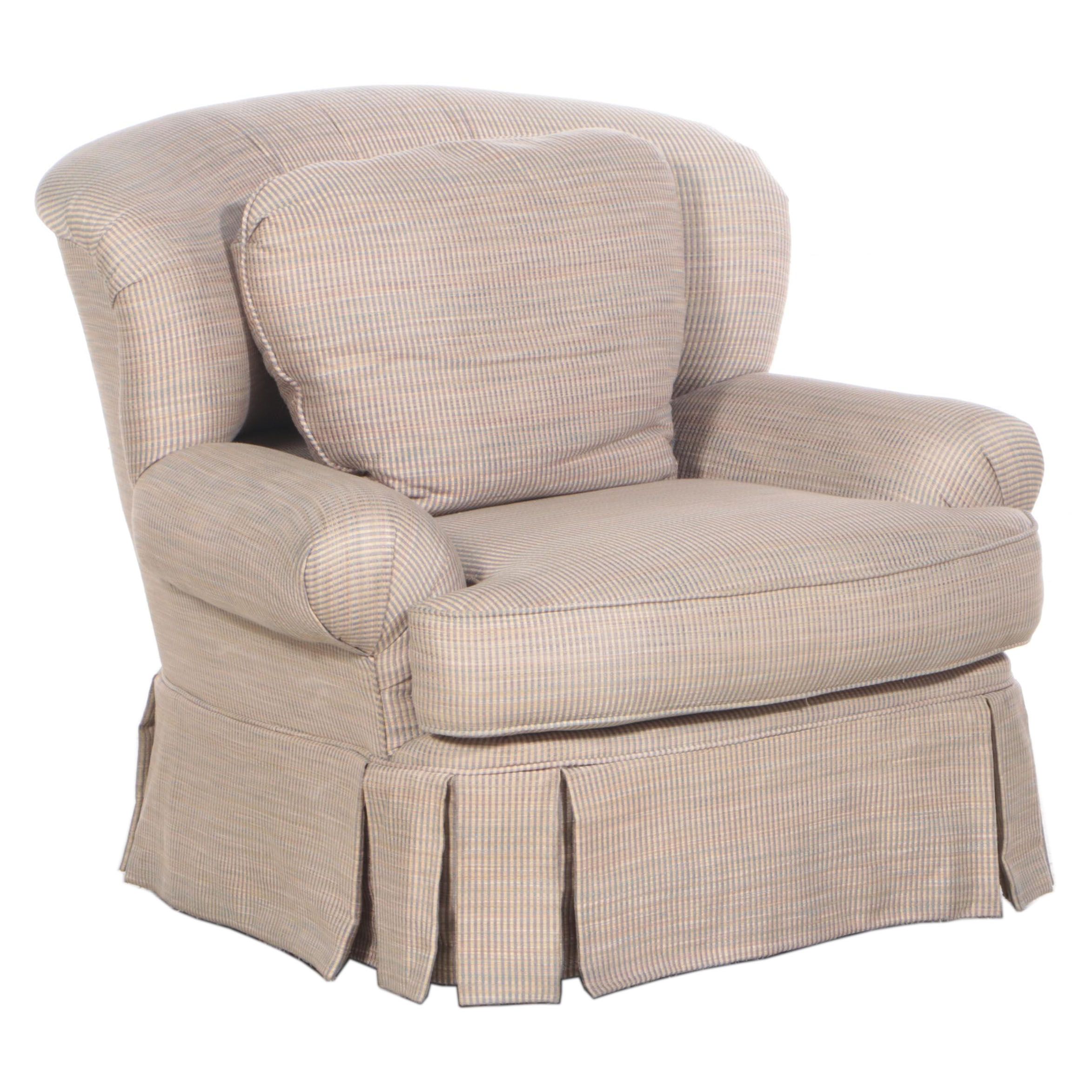 Key City Furniture Co. CustomUpholstered Swivel Wingback Armchair EBTH
