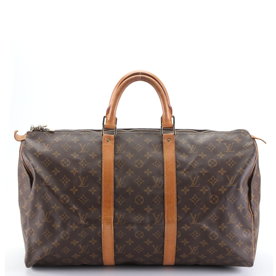 Louis Vuitton Keepall 50 in Monogram Canvas and Vachetta Leather