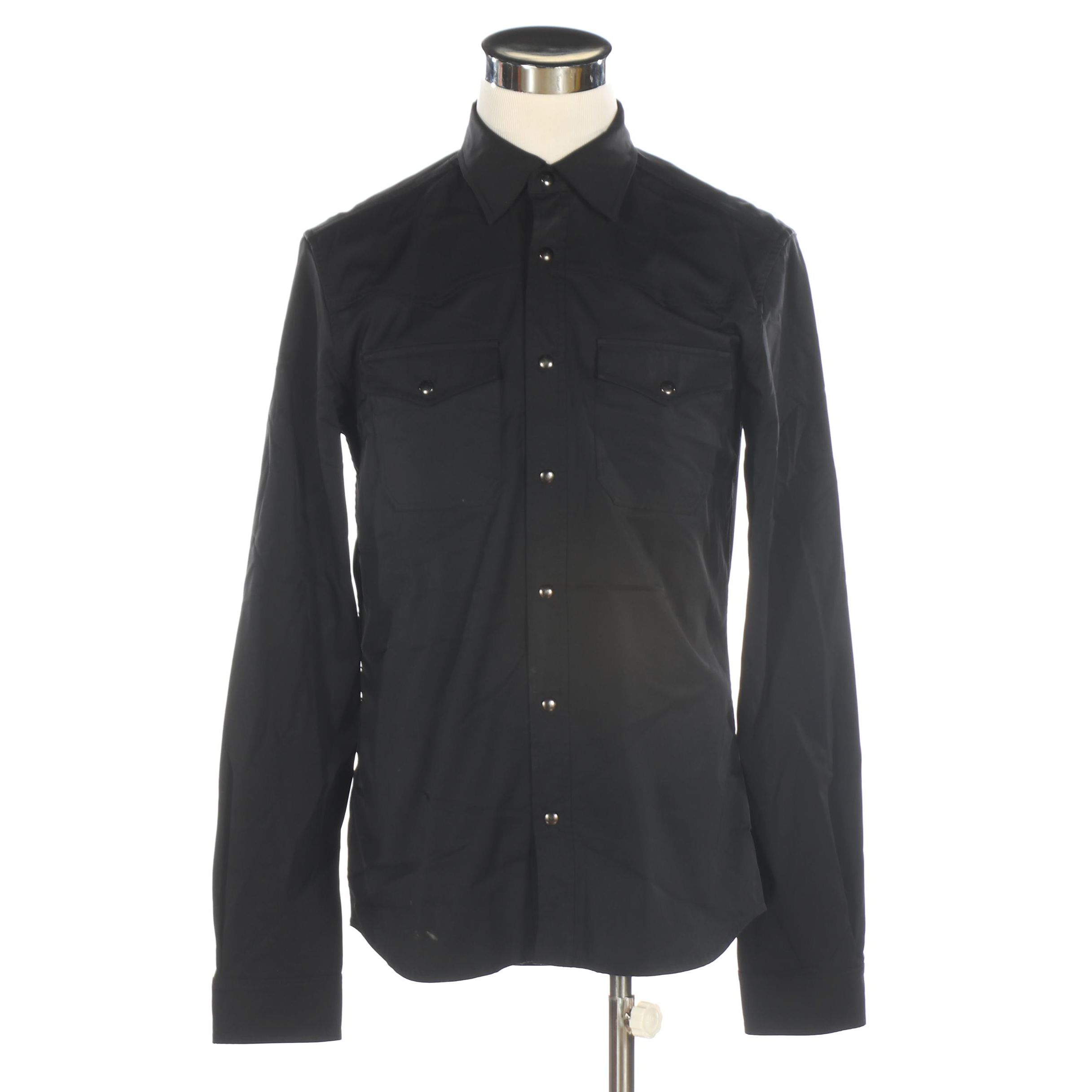 Men's Prada Sport Snap-Front Shirt in Black Stretch Nylon Gabardine