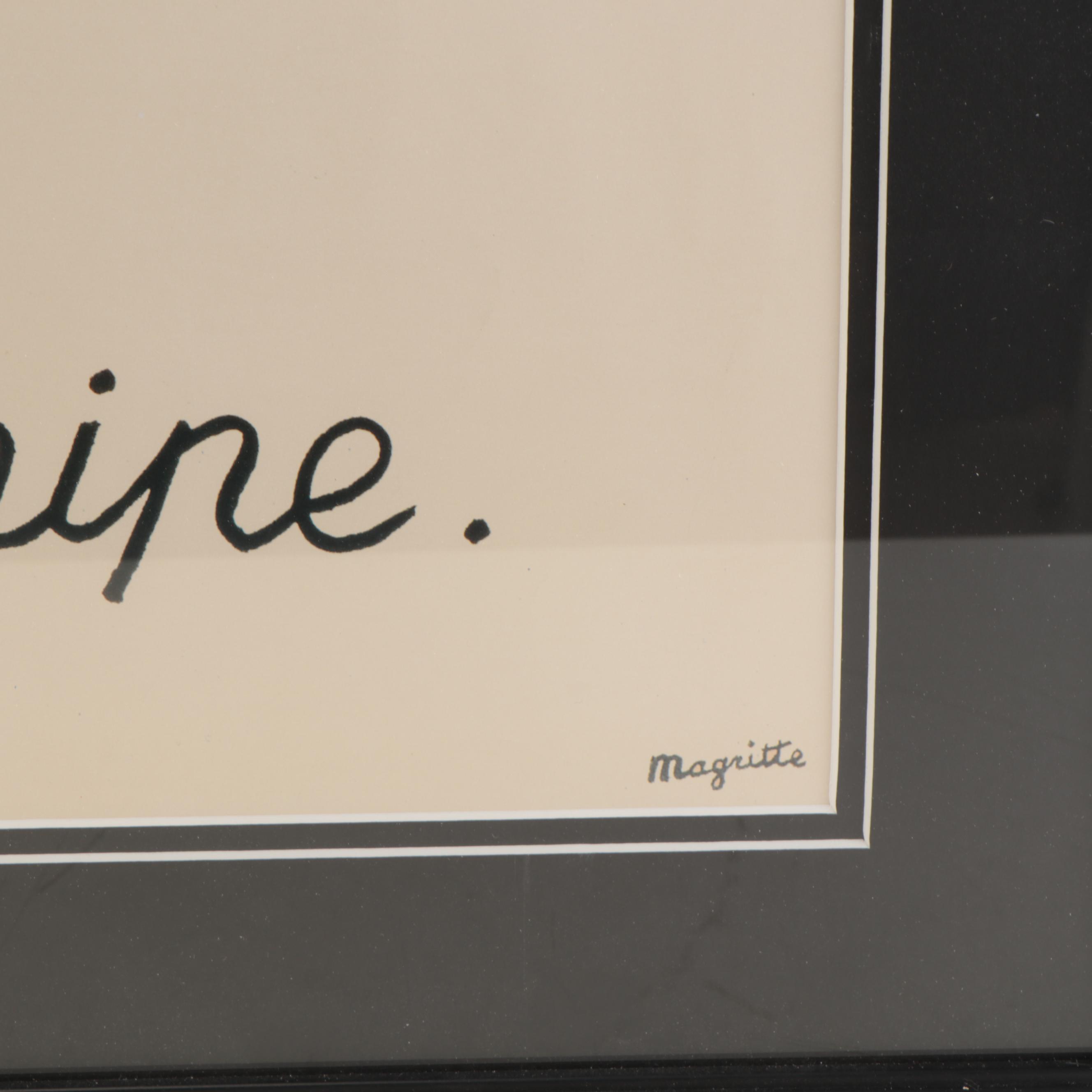 Offset Lithograph After René Magritte "Ceci n'est pas une pipe"