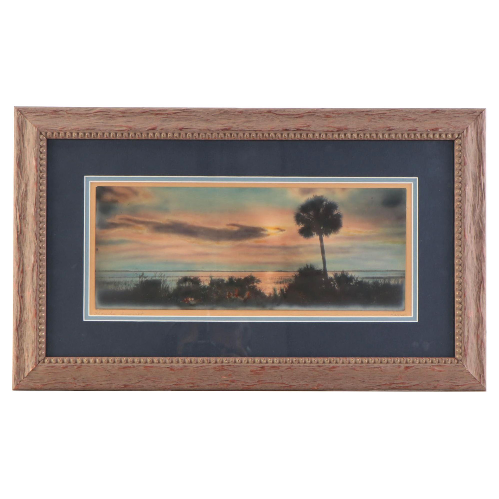 William James Harris Hand-Colored Photograph "Florida Sunset"