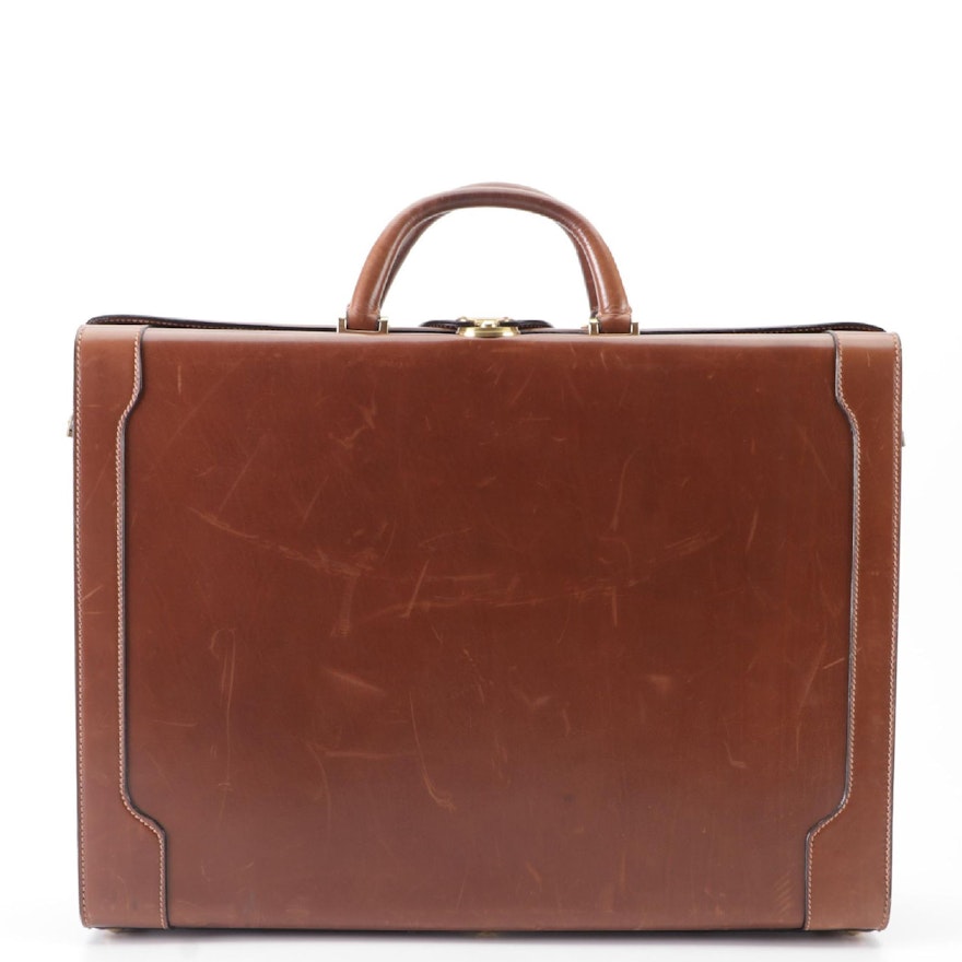 Gucci Lock Strap Overnight Case in Brown Master Calf Leather, 1950s