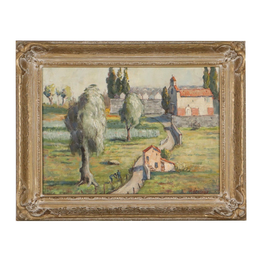 M.B. Cooney Landscape Oil Painting, Late 20th Century