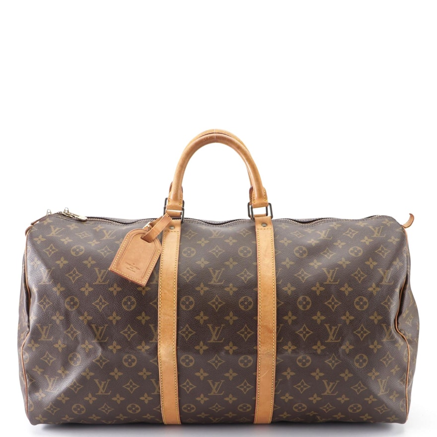 Louis Vuitton Keepall 55 in Monogram Canvas and Vachetta Leather