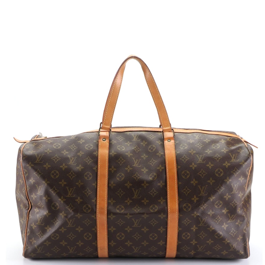 Louis Vuitton Sac Souple 55 Bag in Monogram Canvas and Vachetta Leather
