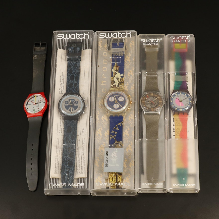 Five Vintage Swatch Wristwatches