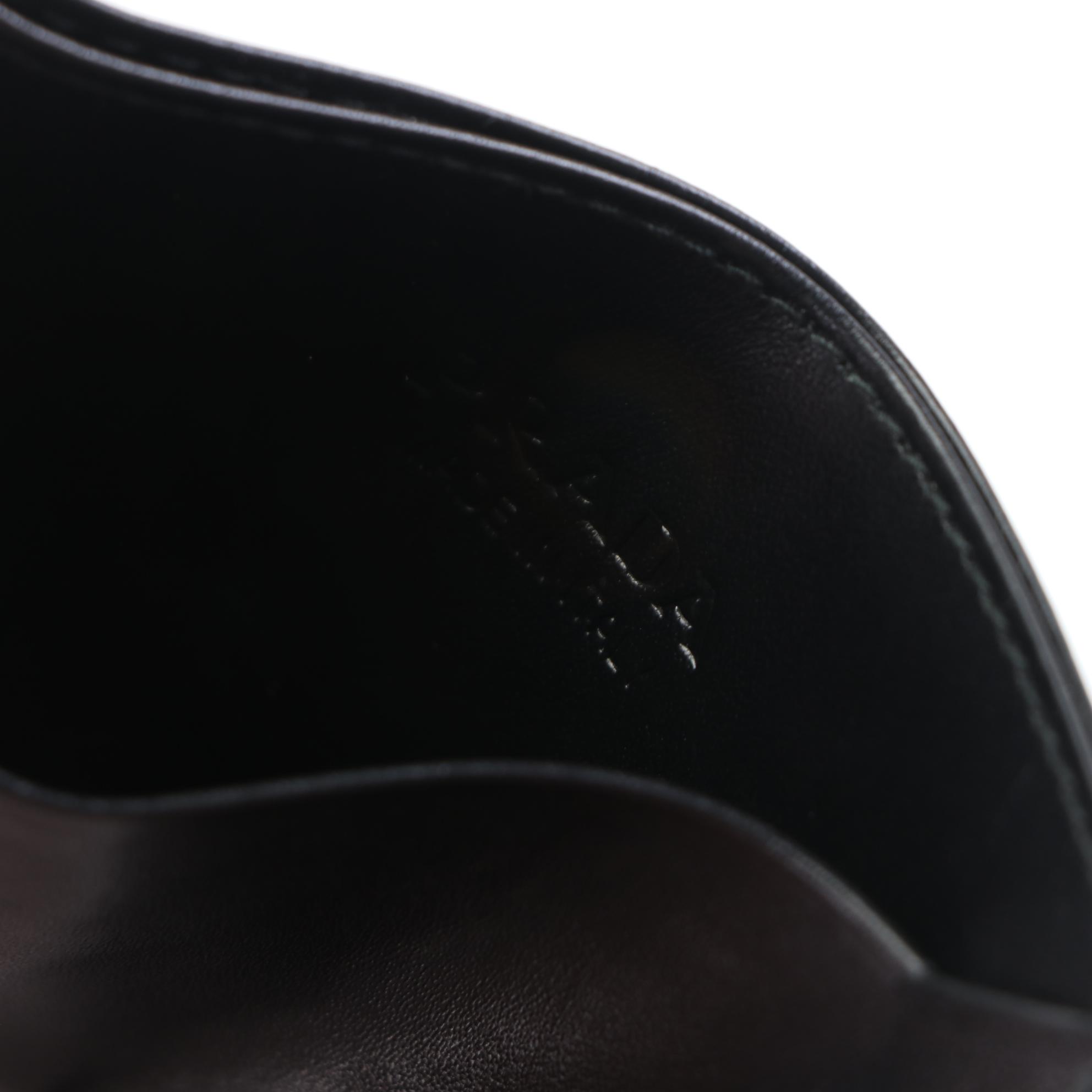 Prada Card Holder in Black Calfskin Leather with Box