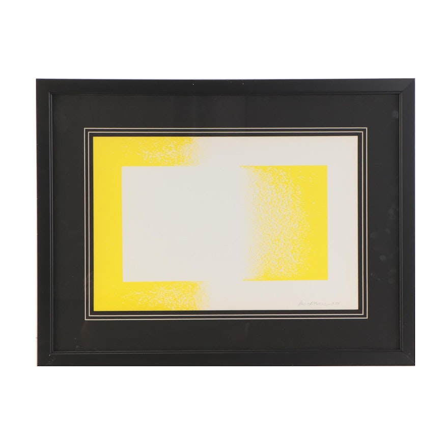 Lithograph After Richard Anuszkiewicz "Yellow Reversed," Late 20th Century