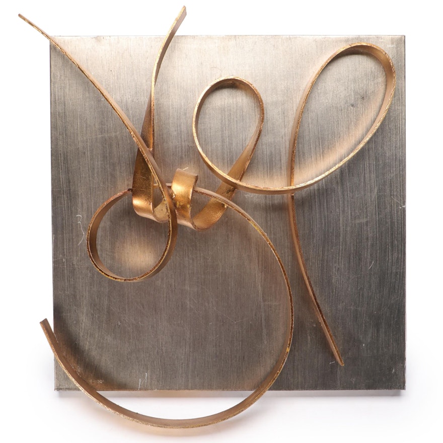 Modernist Style Wrought Metal Wall Hanging