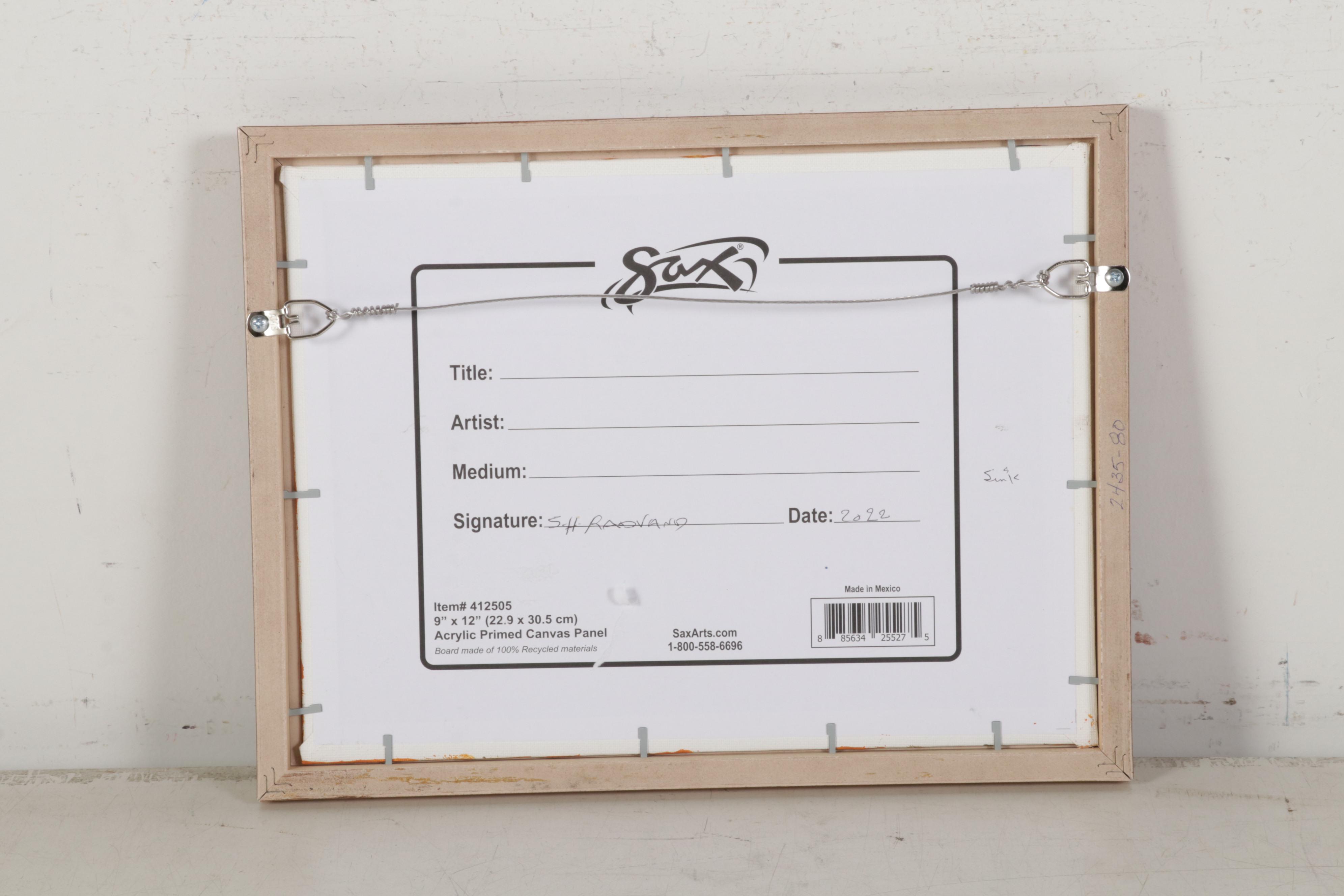 Sulmaz Radvand Seascape Oil Painting of Distant Figures on Coastal Beach, 2022